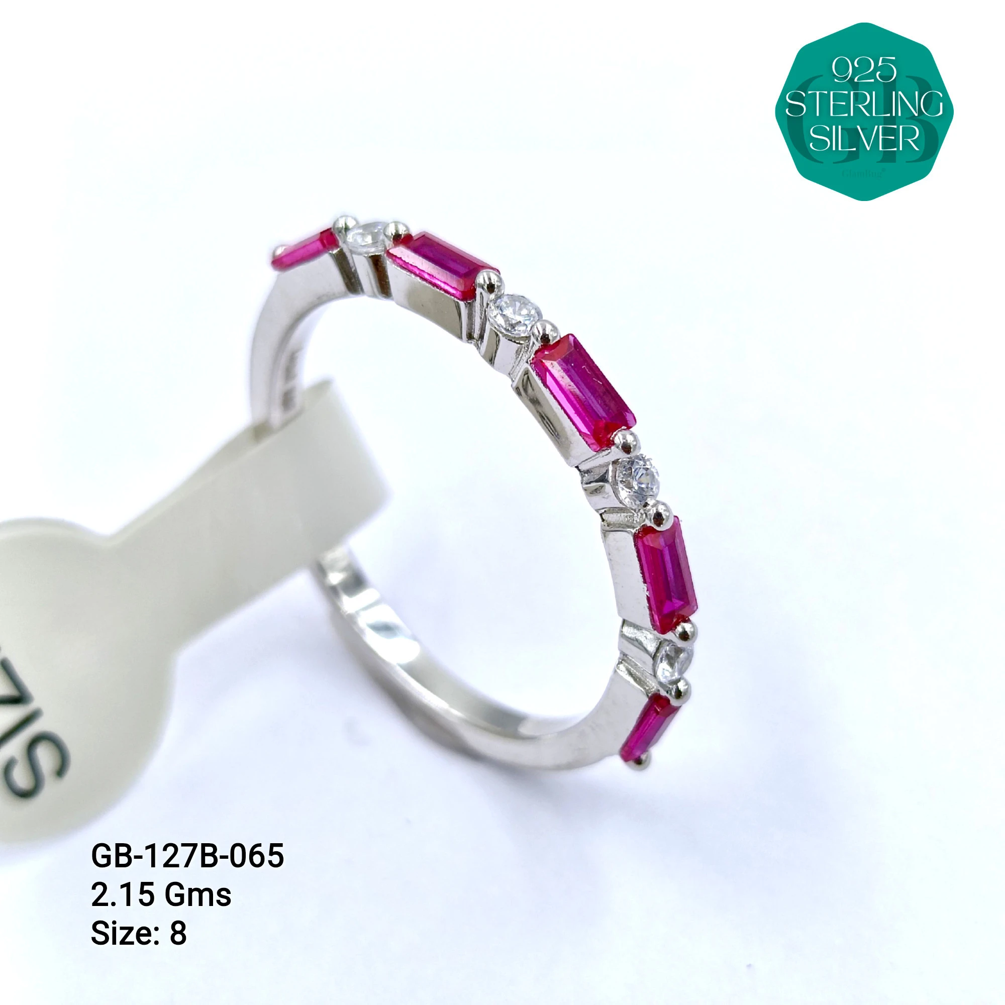 LUXURY - PREMIUM RINGS B - Premium 925 Silver Jewellery - SKU: GB-127B-065 - Hyderabad Silver Importers