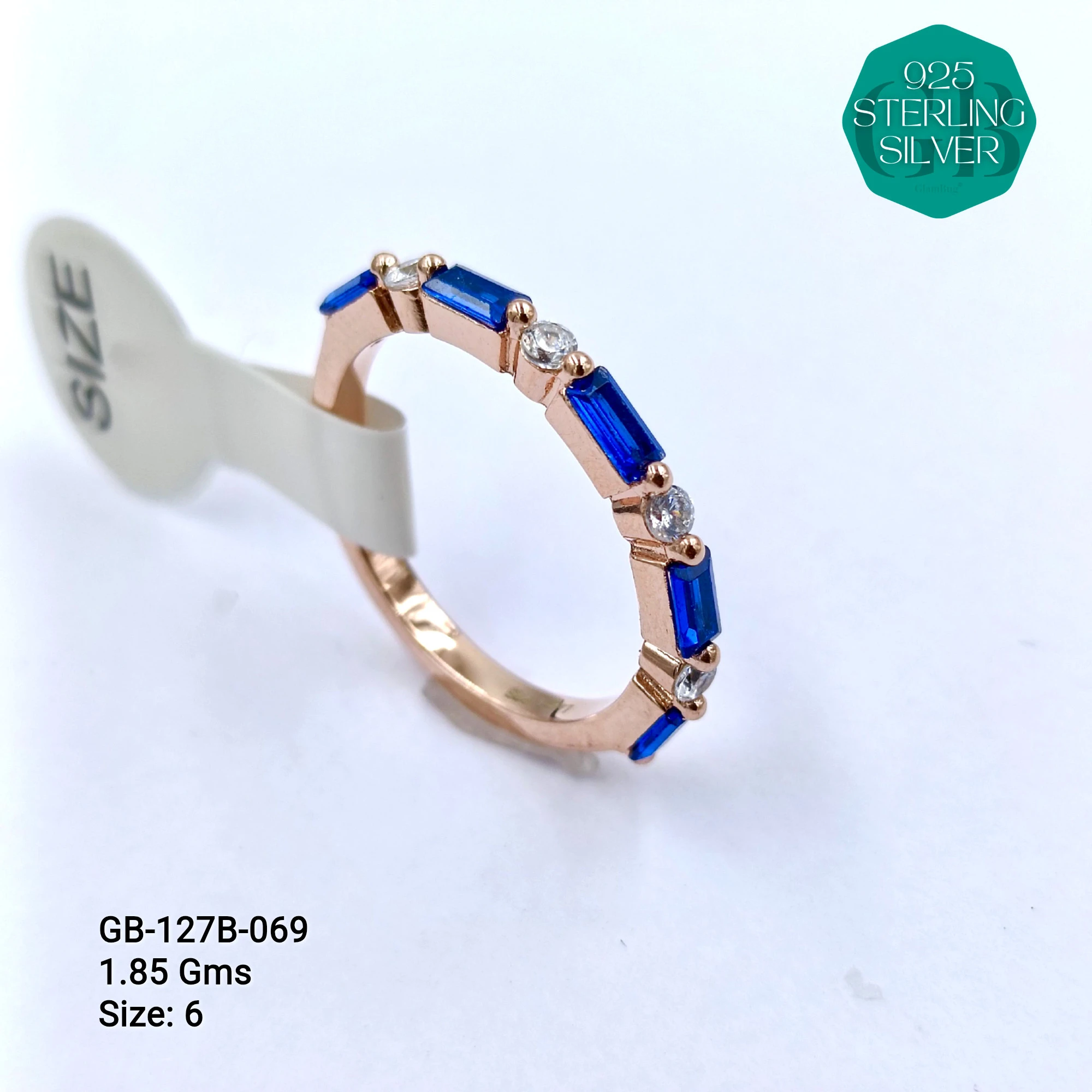 LUXURY - PREMIUM RINGS B - Premium 925 Silver Jewellery - SKU: GB-127B-069 - Hyderabad Silver Importers