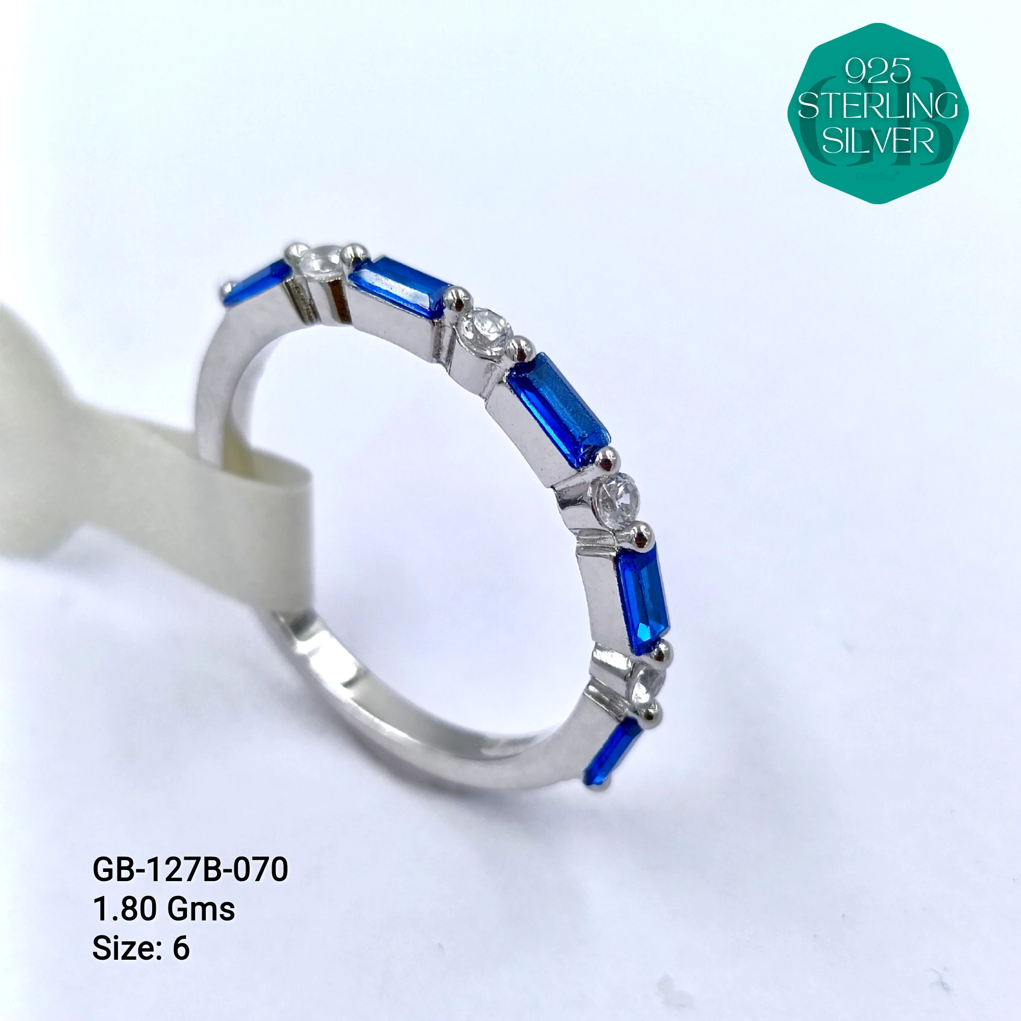 LUXURY - PREMIUM RINGS B - Premium 925 Silver Jewellery - SKU: GB-127B-070 - Hyderabad Silver Importers