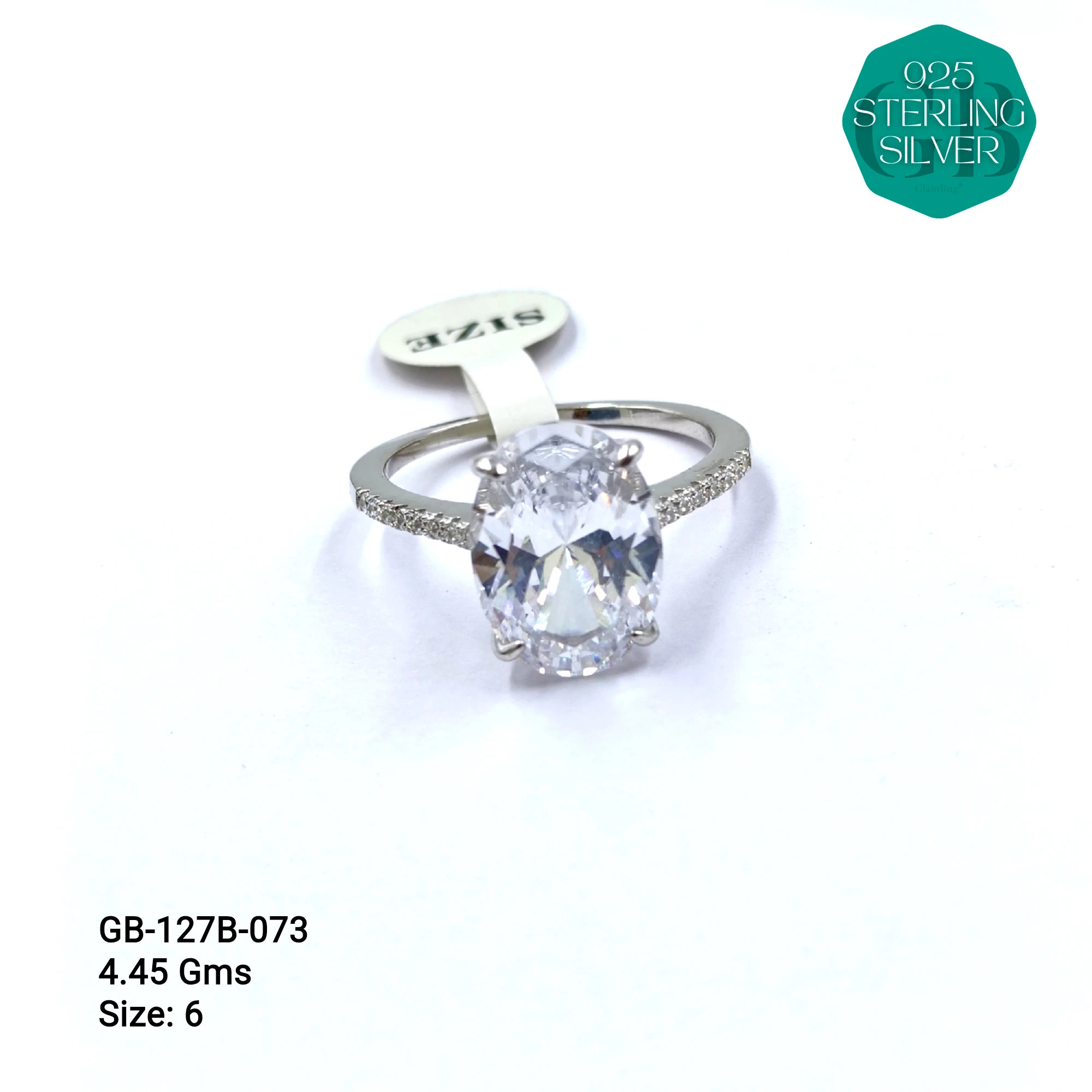 LUXURY - PREMIUM RINGS B - Premium 925 Silver Jewellery - SKU: GB-127B-073 - Hyderabad Silver Importers