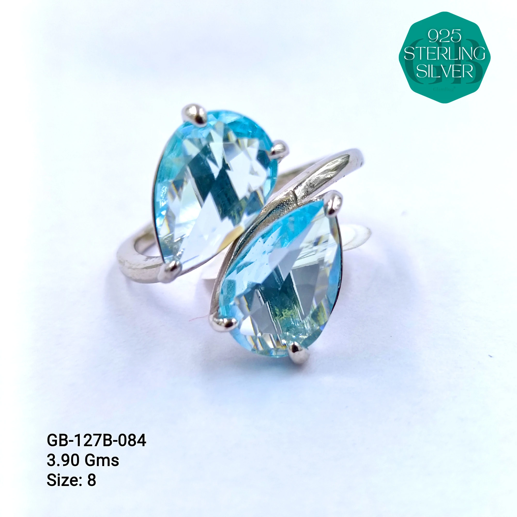 LUXURY - PREMIUM RINGS B - Premium 925 Silver Jewellery - SKU: GB-127B-084 - Hyderabad Silver Importers