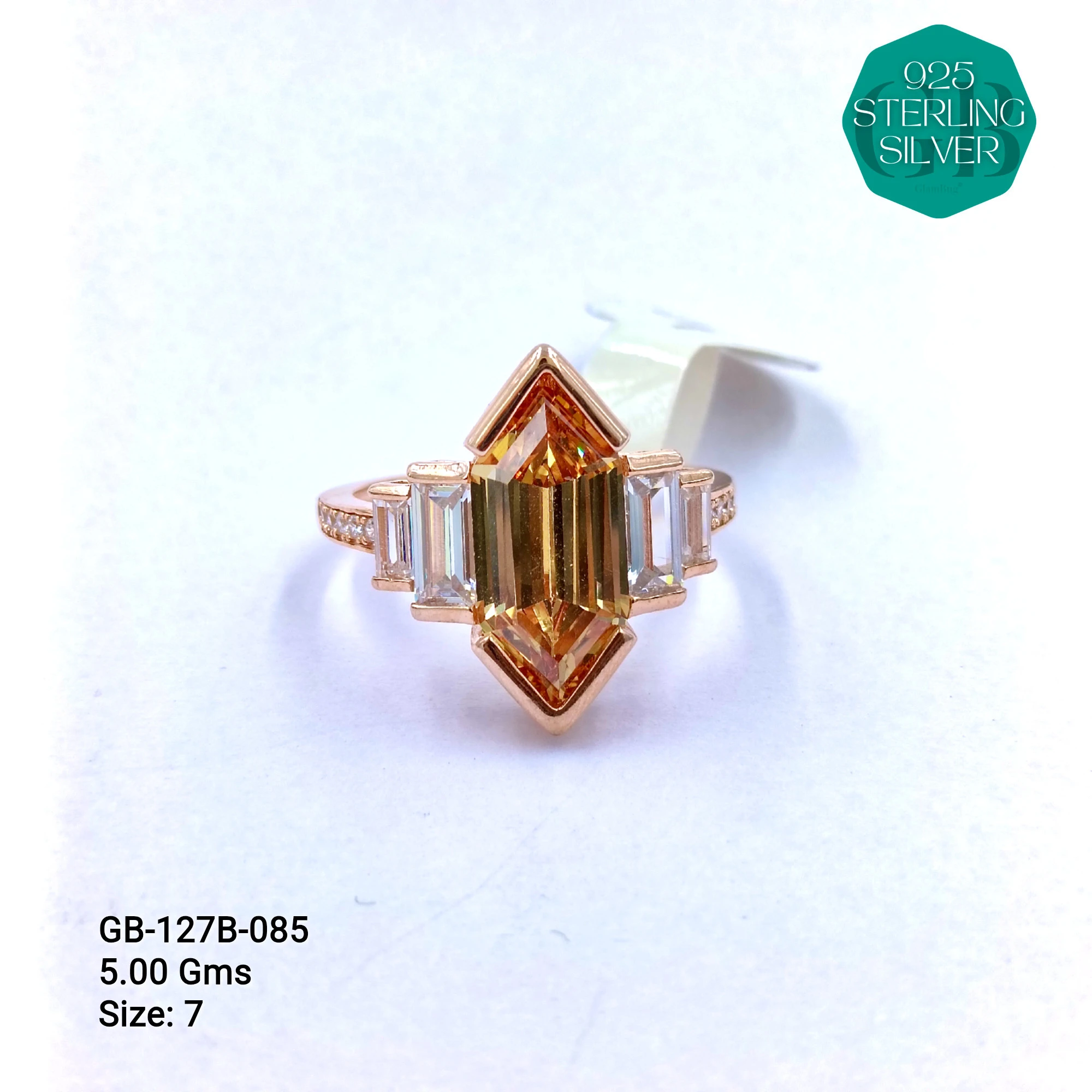 LUXURY - PREMIUM RINGS B - Premium 925 Silver Jewellery - SKU: GB-127B-085 - Hyderabad Silver Importers