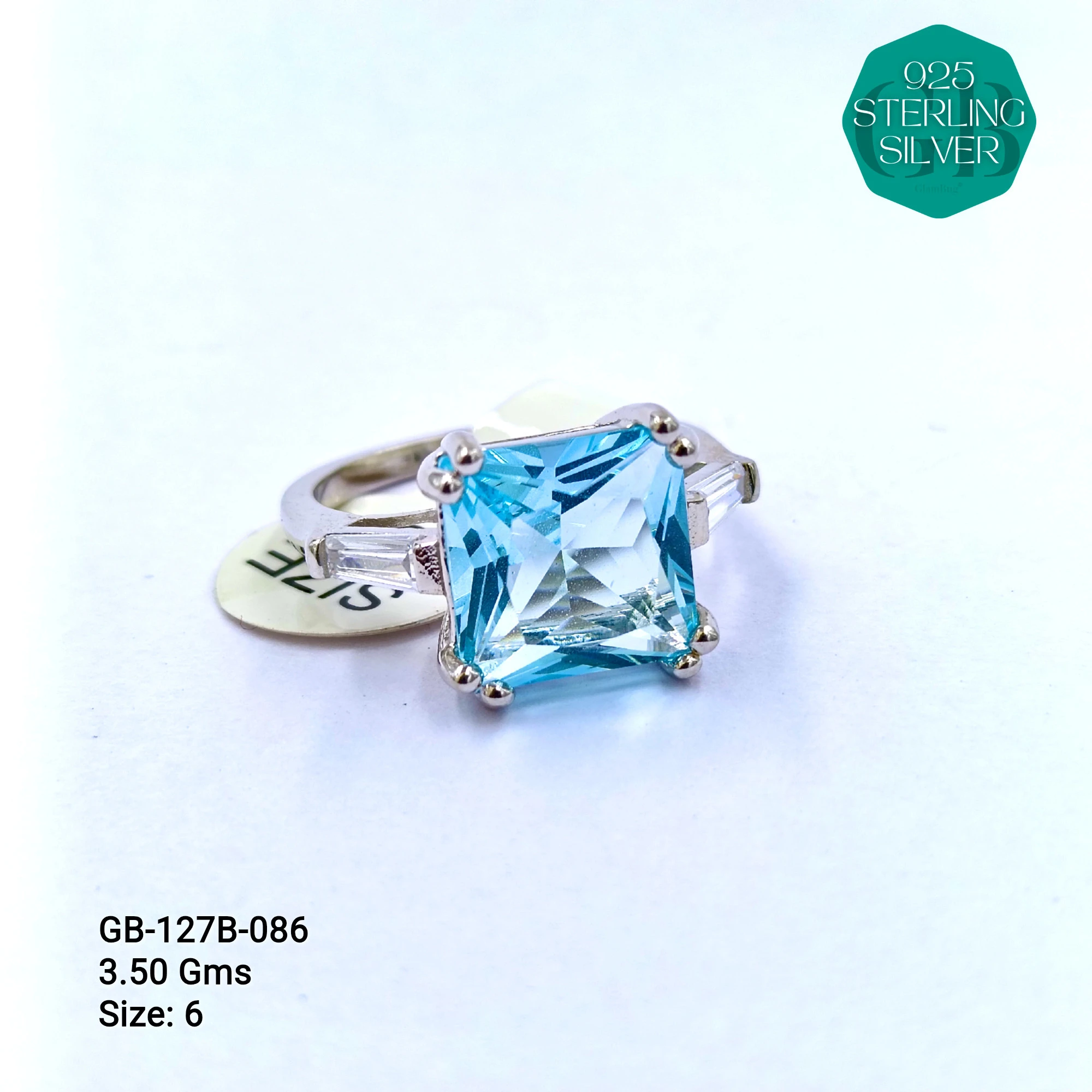 LUXURY - PREMIUM RINGS B - Premium 925 Silver Jewellery - SKU: GB-127B-086 - Hyderabad Silver Importers