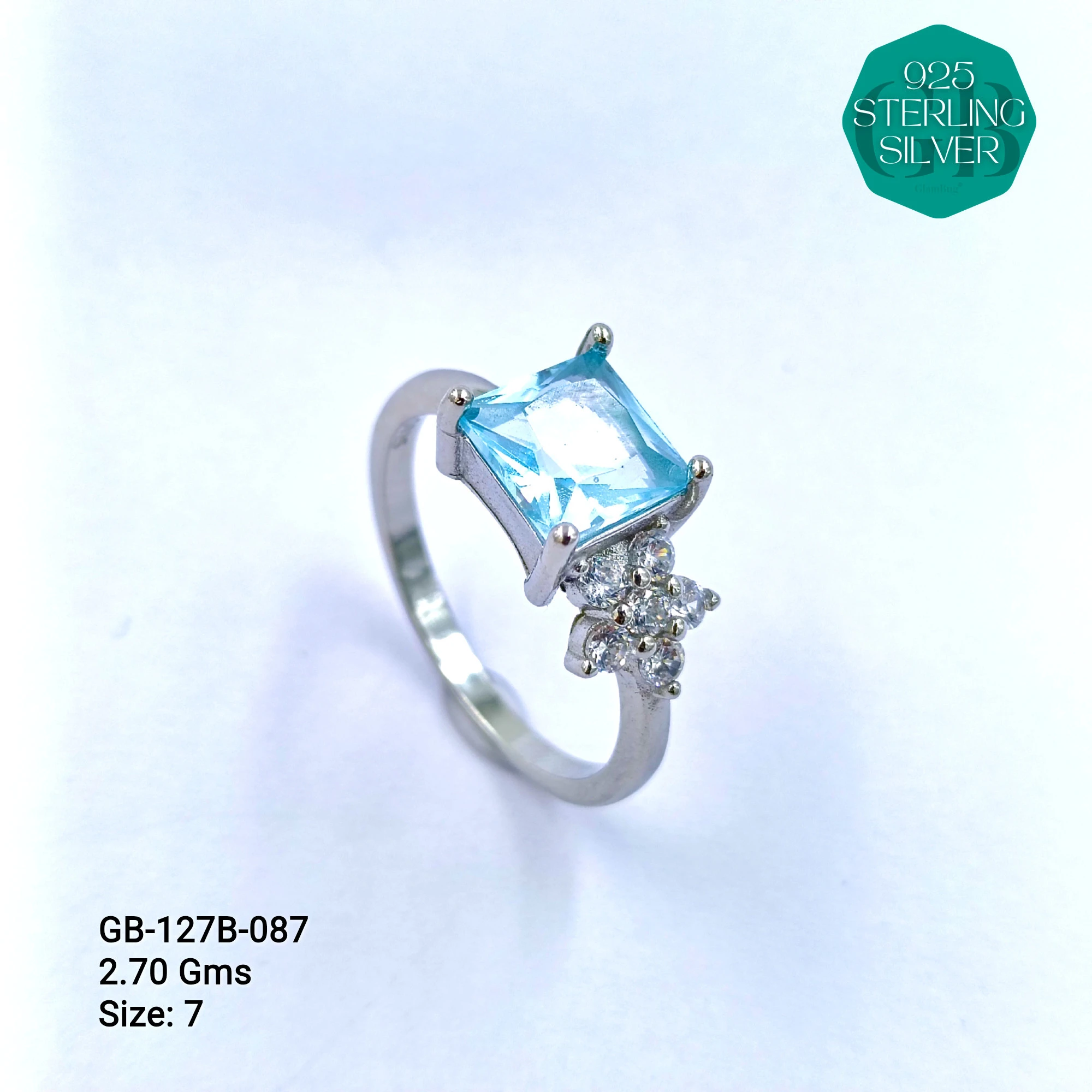 LUXURY - PREMIUM RINGS B - Premium 925 Silver Jewellery - SKU: GB-127B-087 - Hyderabad Silver Importers