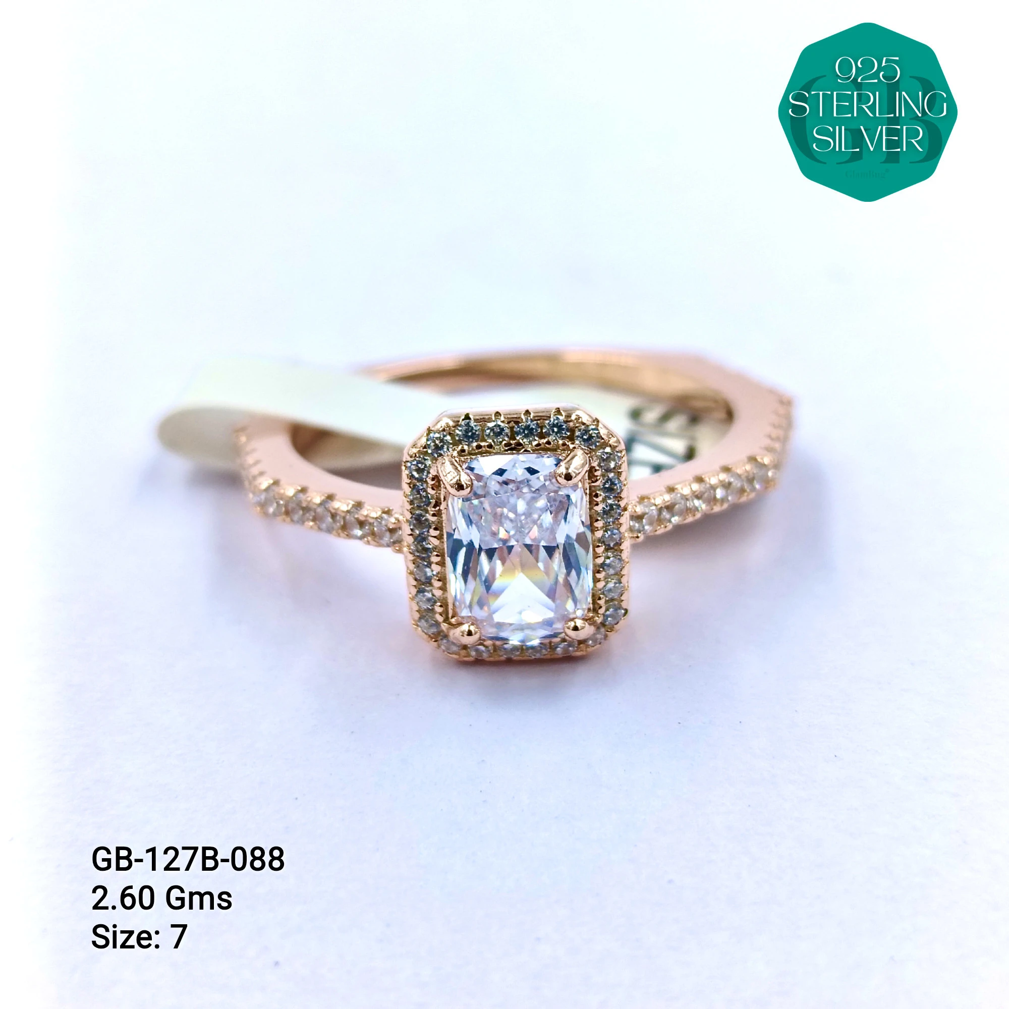 LUXURY - PREMIUM RINGS B - Premium 925 Silver Jewellery - SKU: GB-127B-088 - Hyderabad Silver Importers