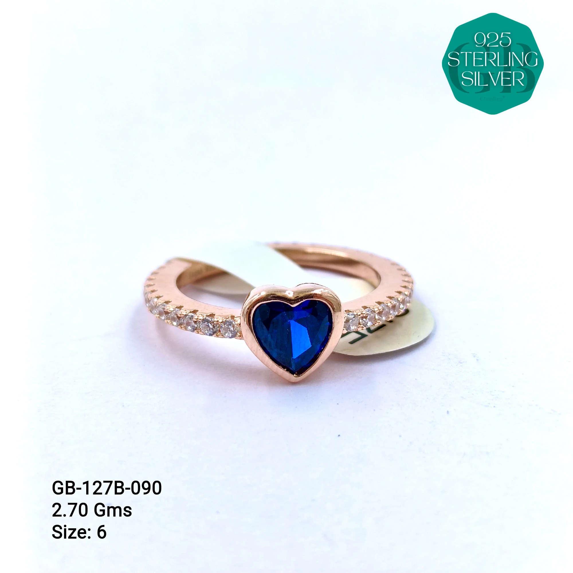 LUXURY - PREMIUM RINGS B - Premium 925 Silver Jewellery - SKU: GB-127B-090 - Hyderabad Silver Importers