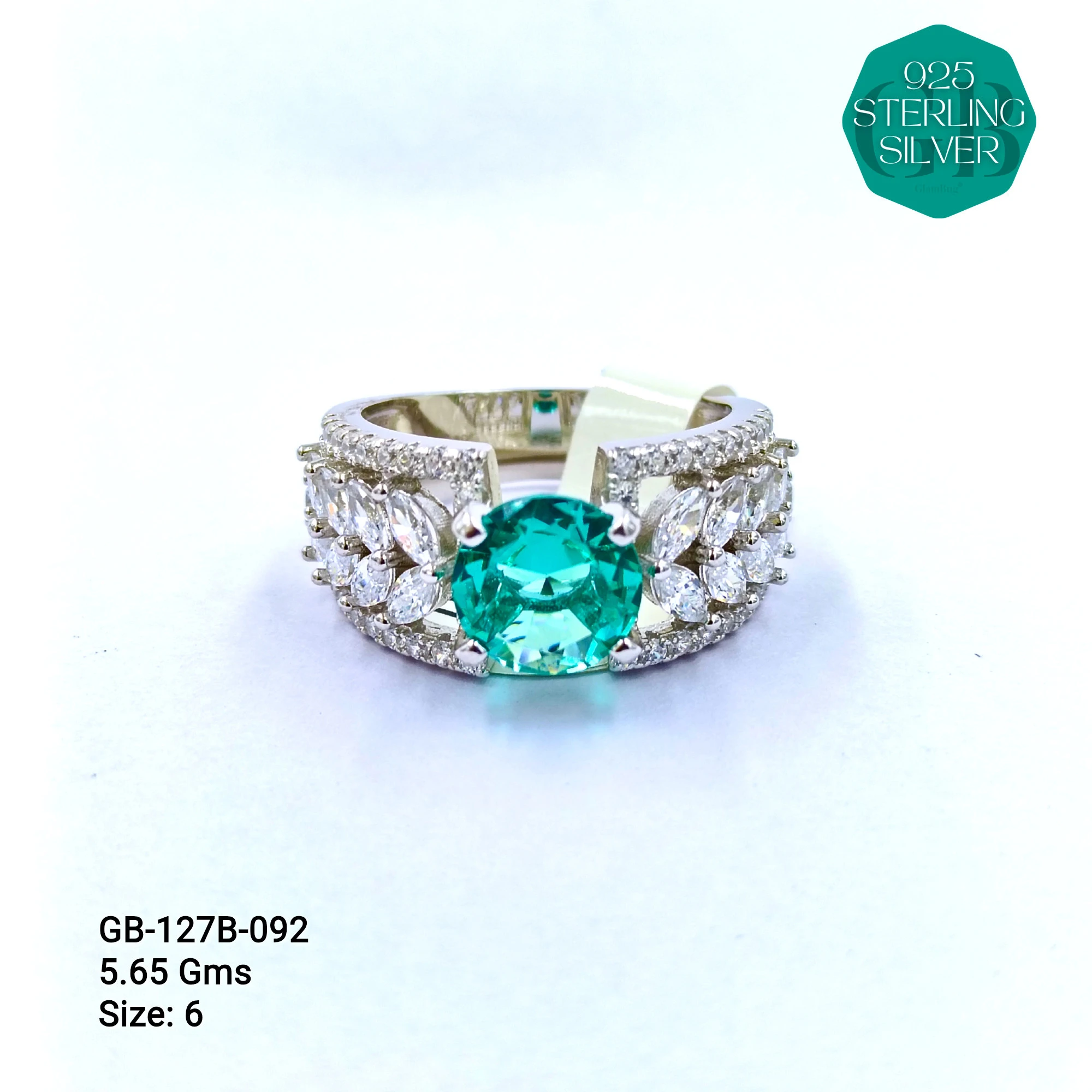 LUXURY - PREMIUM RINGS B - Premium 925 Silver Jewellery - SKU: GB-127B-092 - Hyderabad Silver Importers