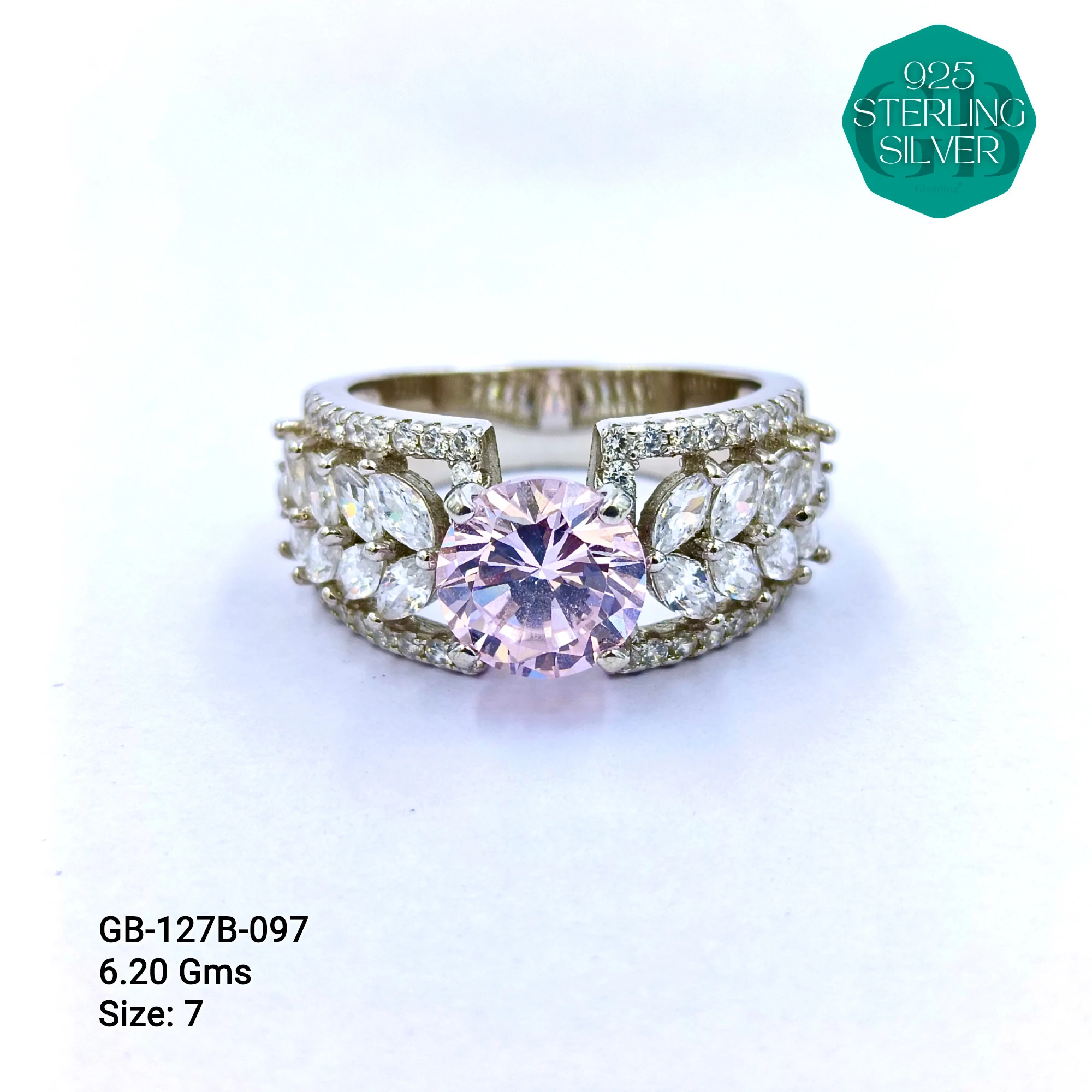 LUXURY - PREMIUM RINGS B - Premium 925 Silver Jewellery - SKU: GB-127B-097 - Hyderabad Silver Importers