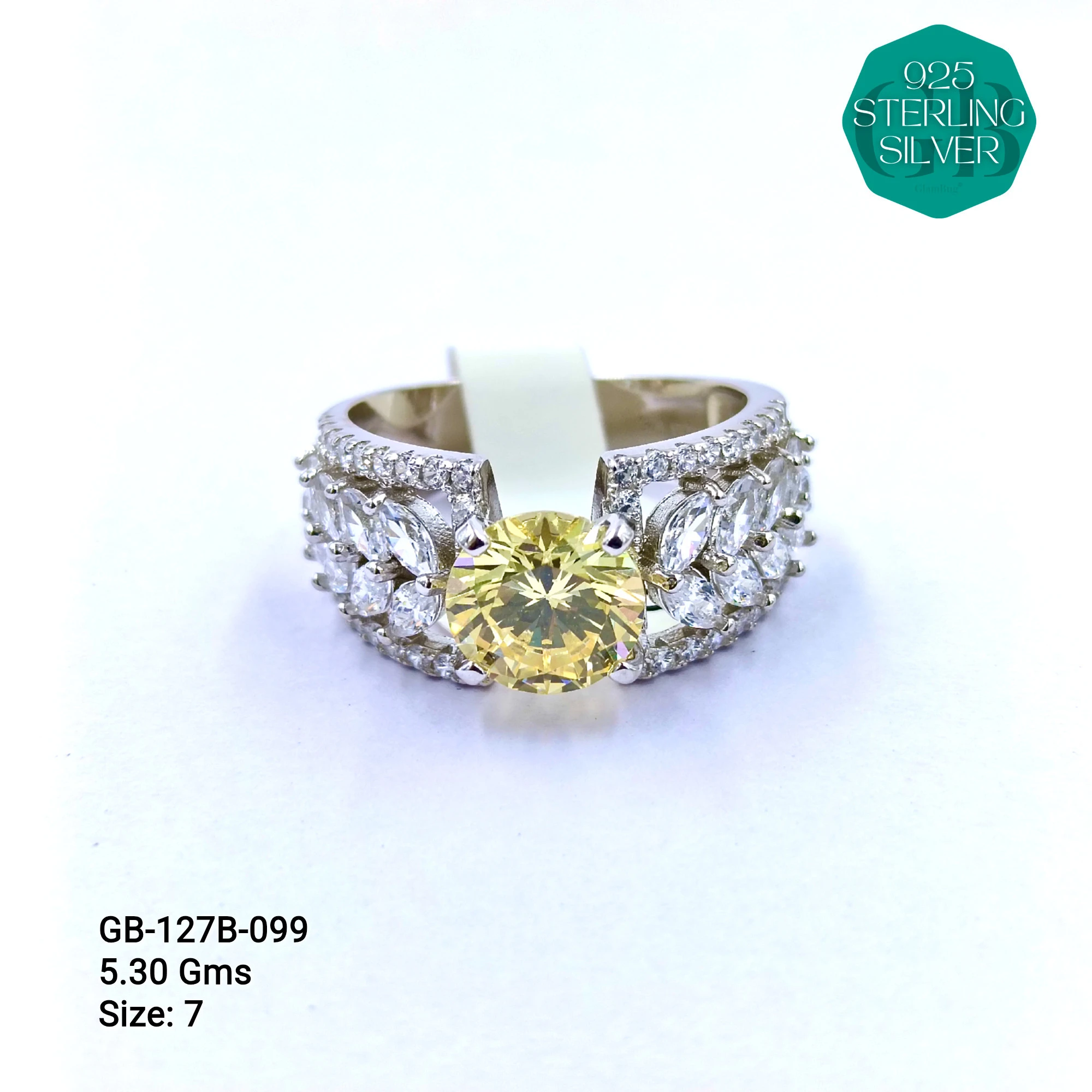 LUXURY - PREMIUM RINGS B - Premium 925 Silver Jewellery - SKU: GB-127B-099 - Hyderabad Silver Importers