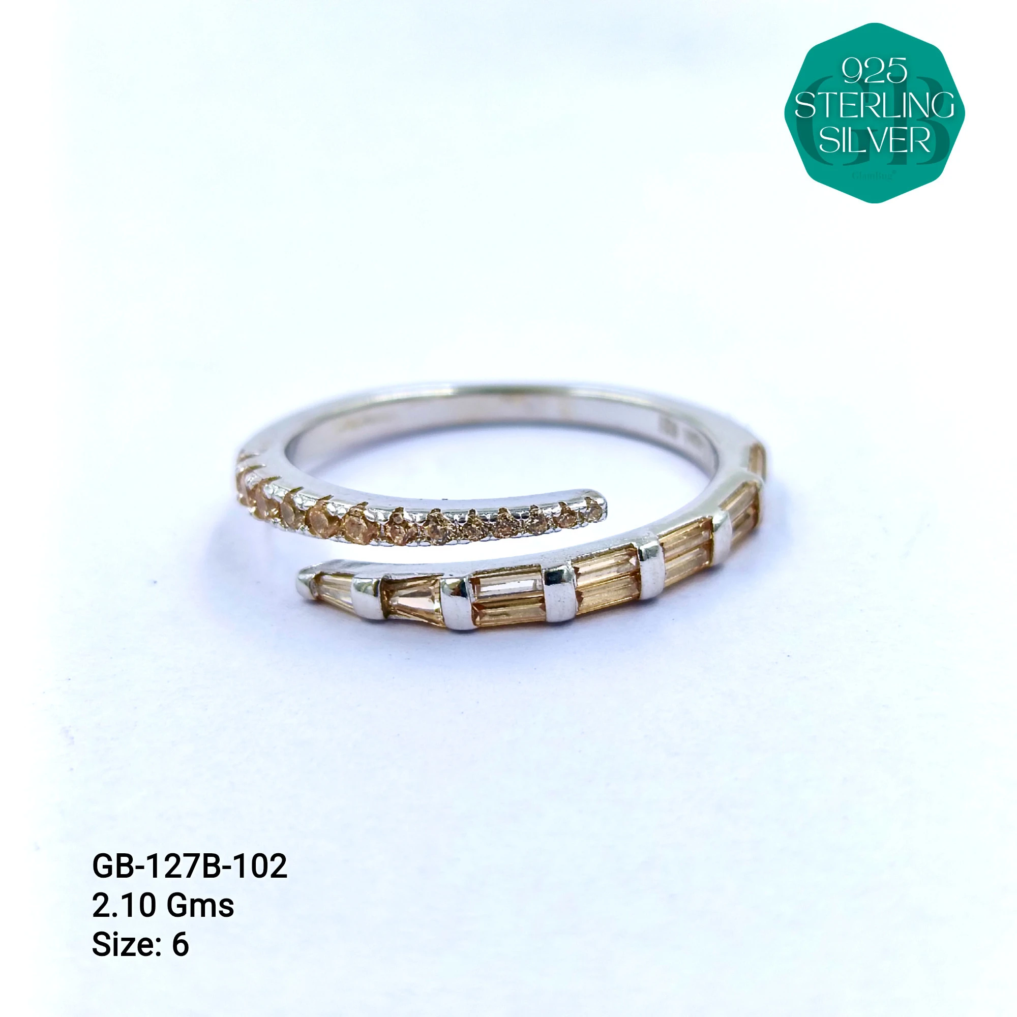 LUXURY - PREMIUM RINGS B - Premium 925 Silver Jewellery - SKU: GB-127B-102 - Hyderabad Silver Importers