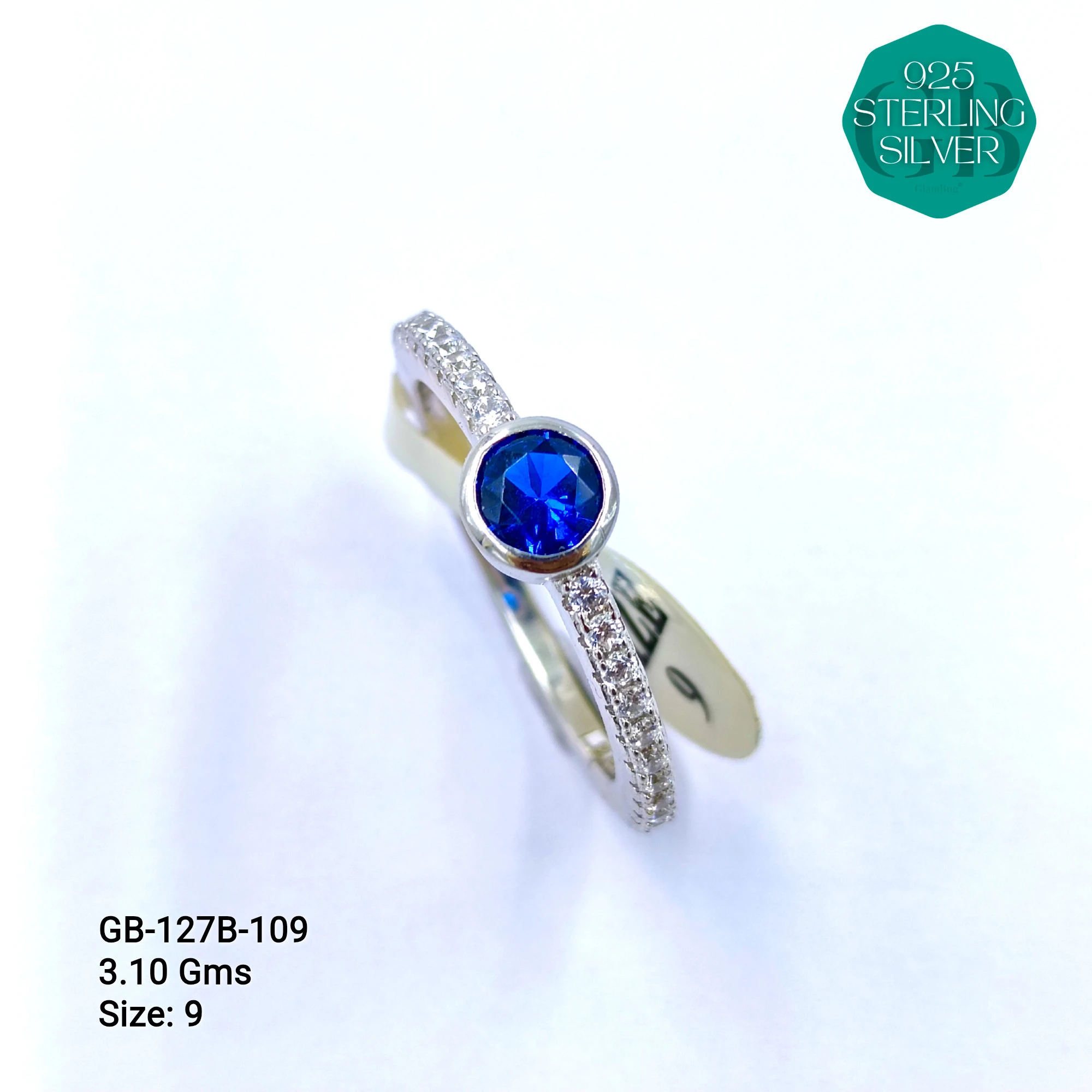 LUXURY - PREMIUM RINGS B - Premium 925 Silver Jewellery - SKU: GB-127B-109 - Hyderabad Silver Importers