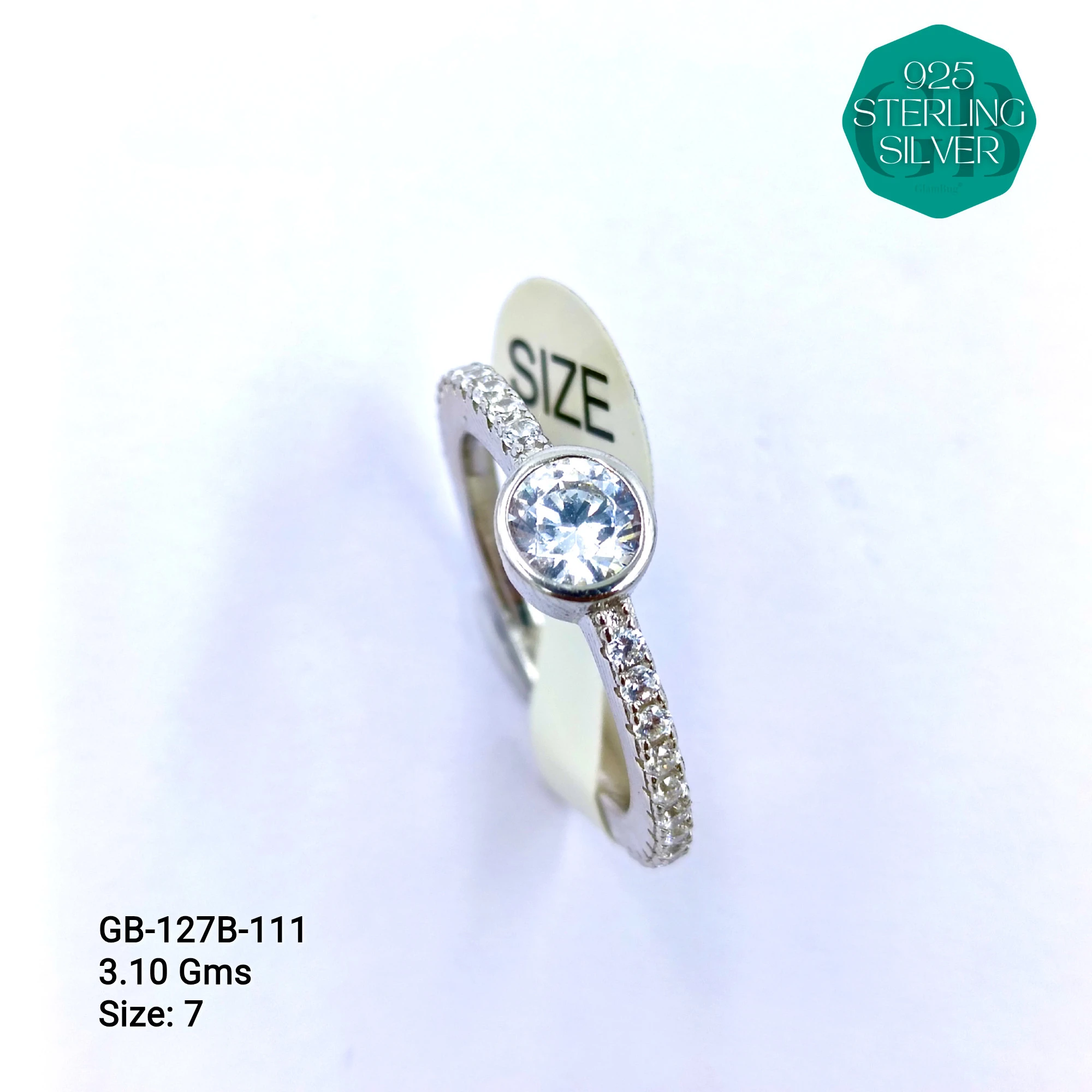 LUXURY - PREMIUM RINGS B - Premium 925 Silver Jewellery - SKU: GB-127B-111 - Hyderabad Silver Importers