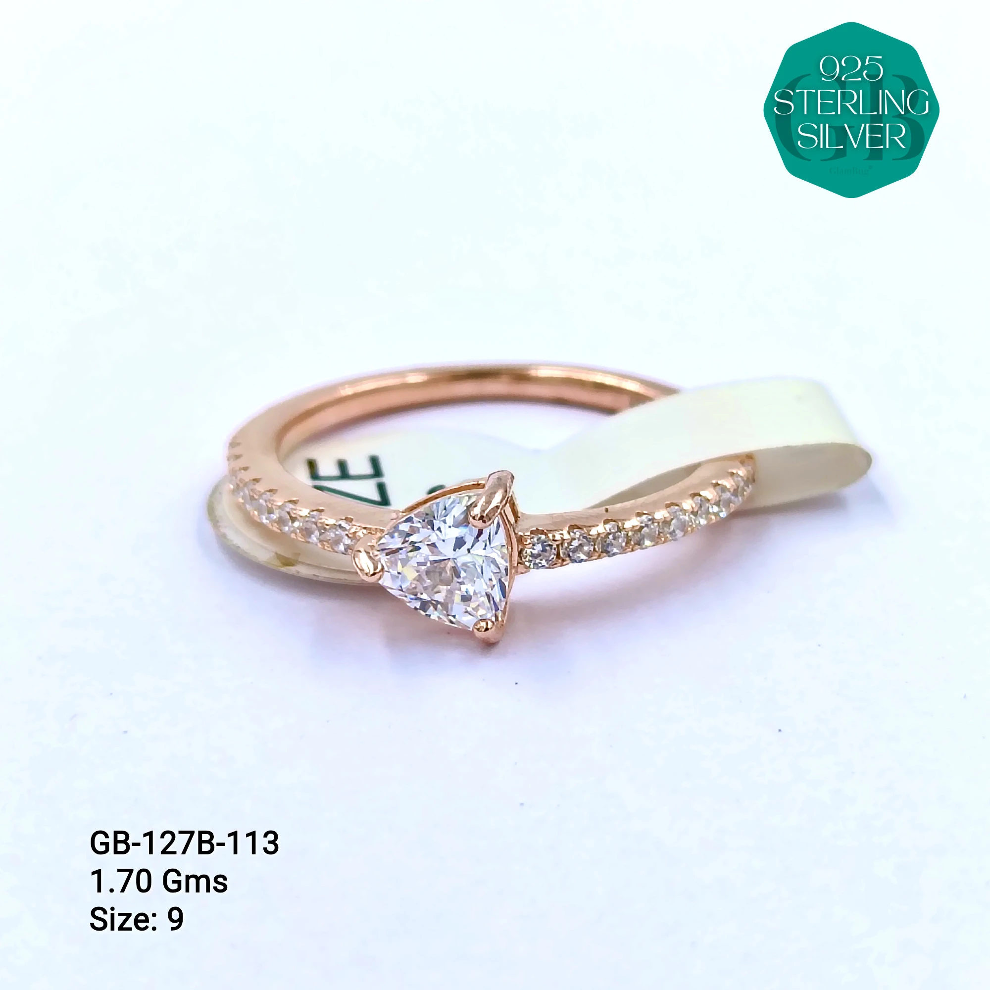 LUXURY - PREMIUM RINGS B - Premium 925 Silver Jewellery - SKU: GB-127B-113 - Hyderabad Silver Importers