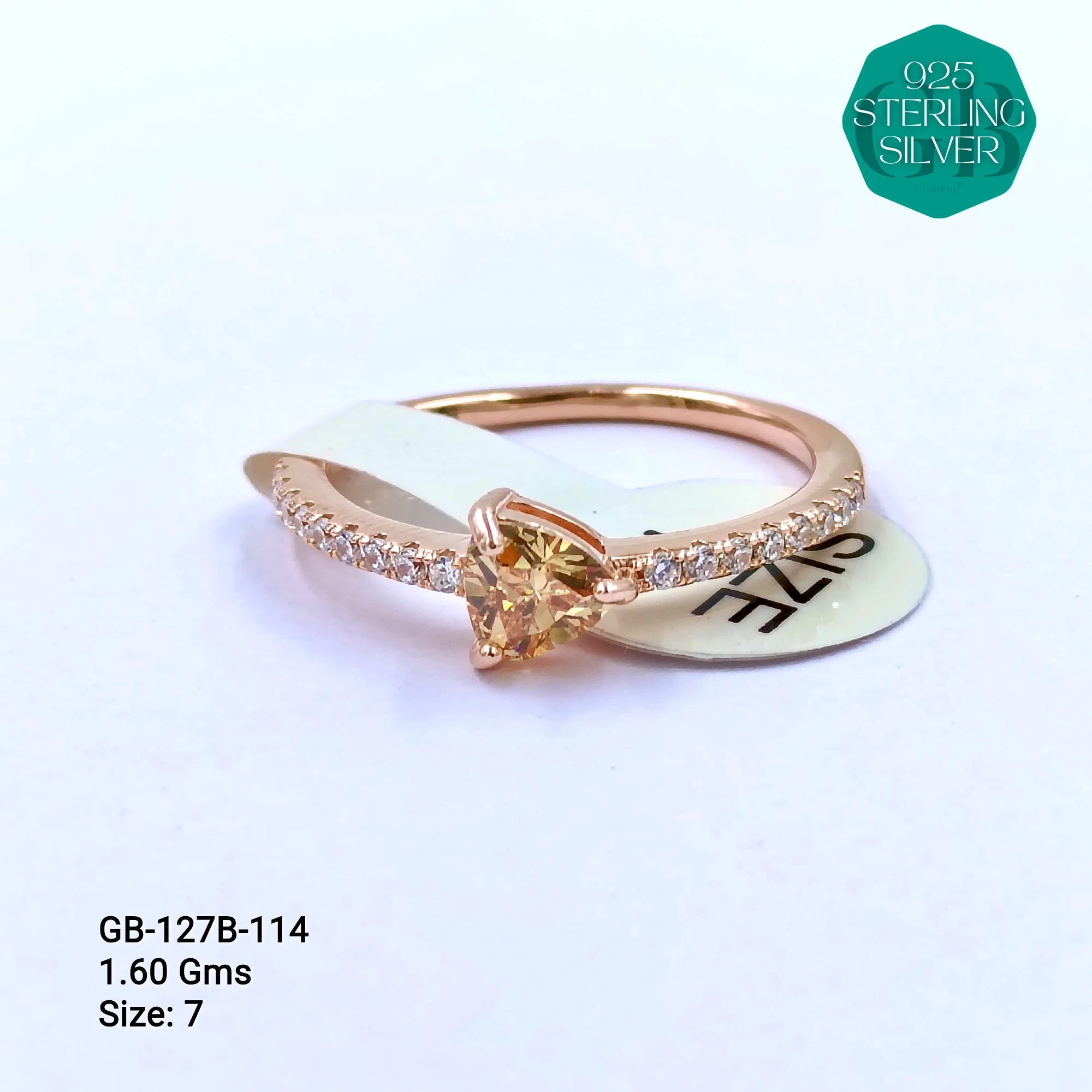 LUXURY - PREMIUM RINGS B - Premium 925 Silver Jewellery - SKU: GB-127B-114 - Hyderabad Silver Importers