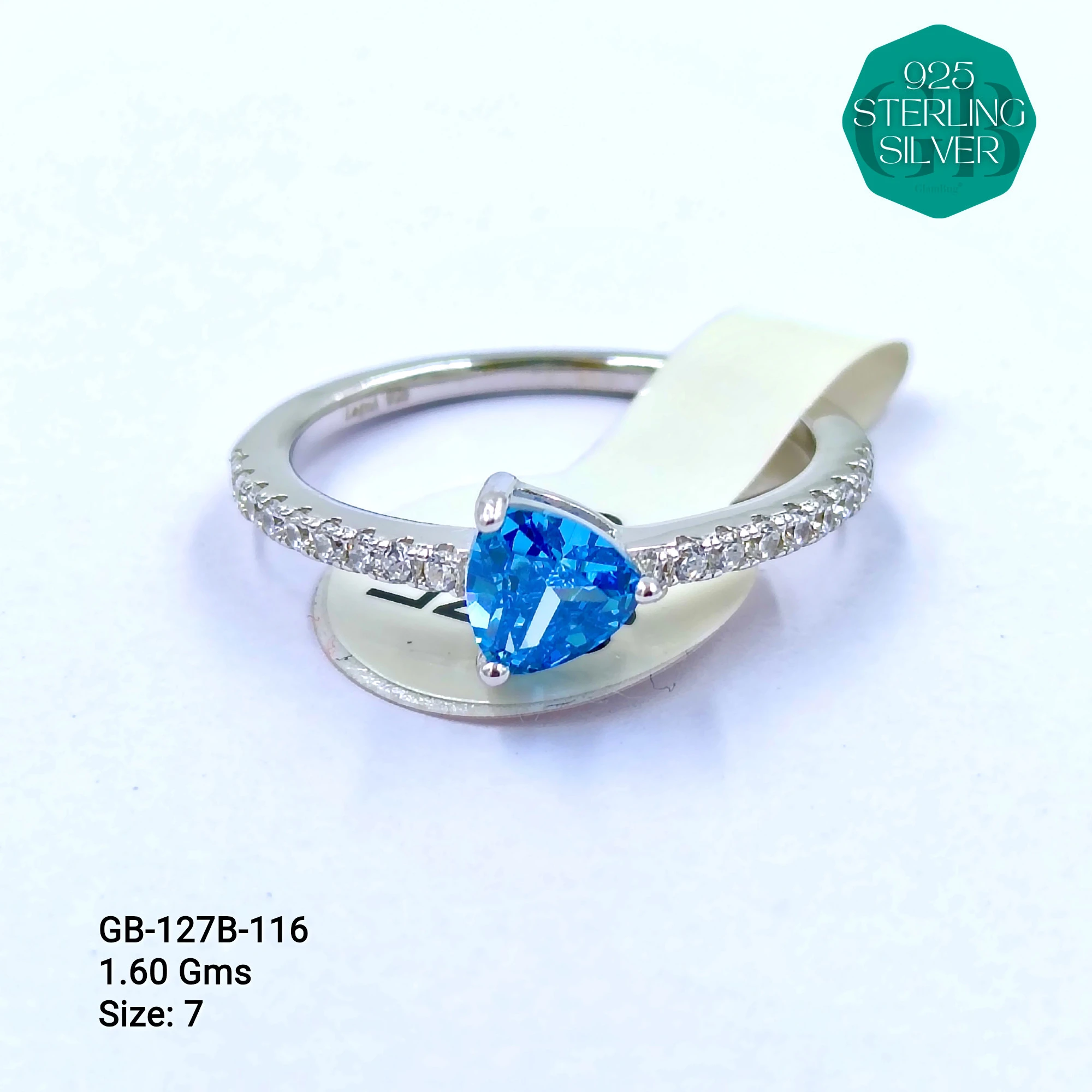 LUXURY - PREMIUM RINGS B - Premium 925 Silver Jewellery - SKU: GB-127B-116 - Hyderabad Silver Importers