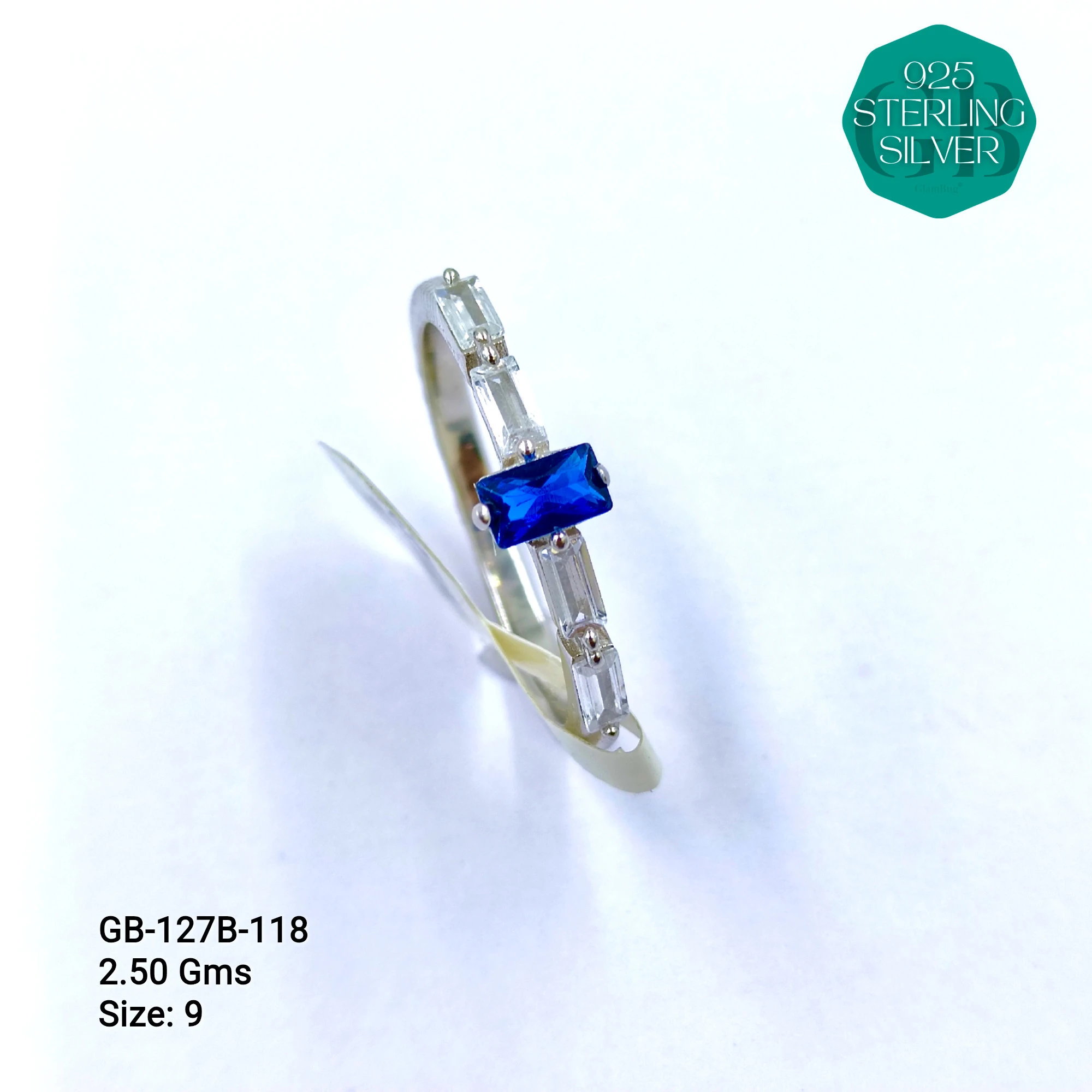 LUXURY - PREMIUM RINGS B - Premium 925 Silver Jewellery - SKU: GB-127B-118 - Hyderabad Silver Importers