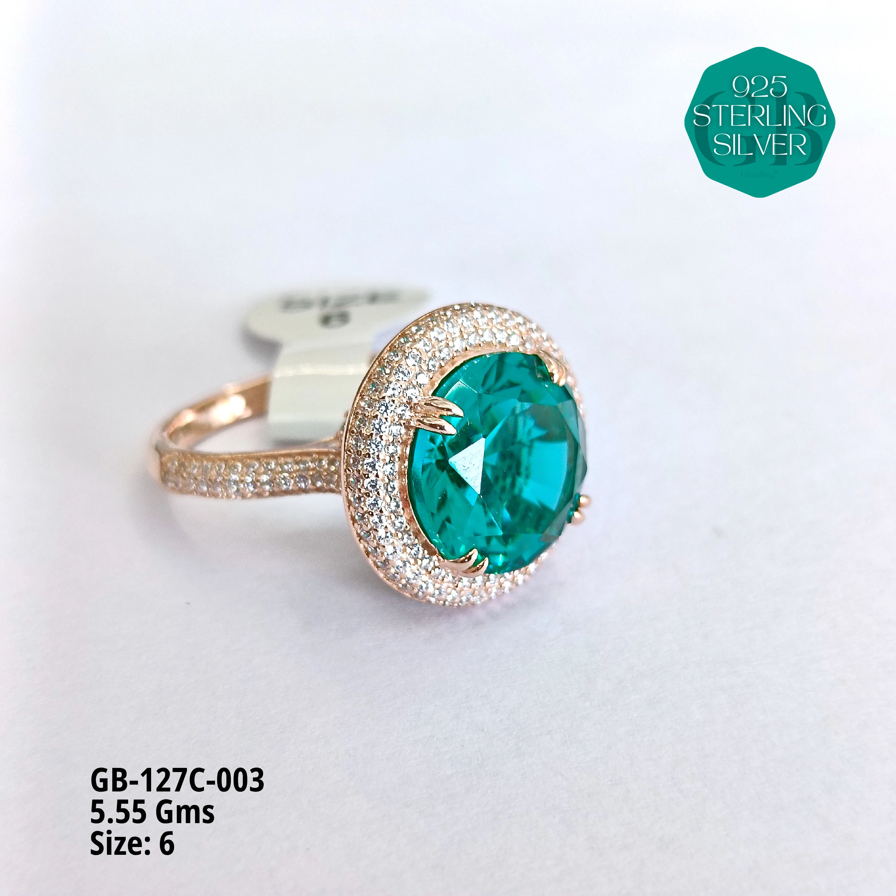 LUXURY - PREMIUM RINGS C - Premium 925 Silver Jewellery - SKU: GB-127C-003 - Hyderabad Silver Importers