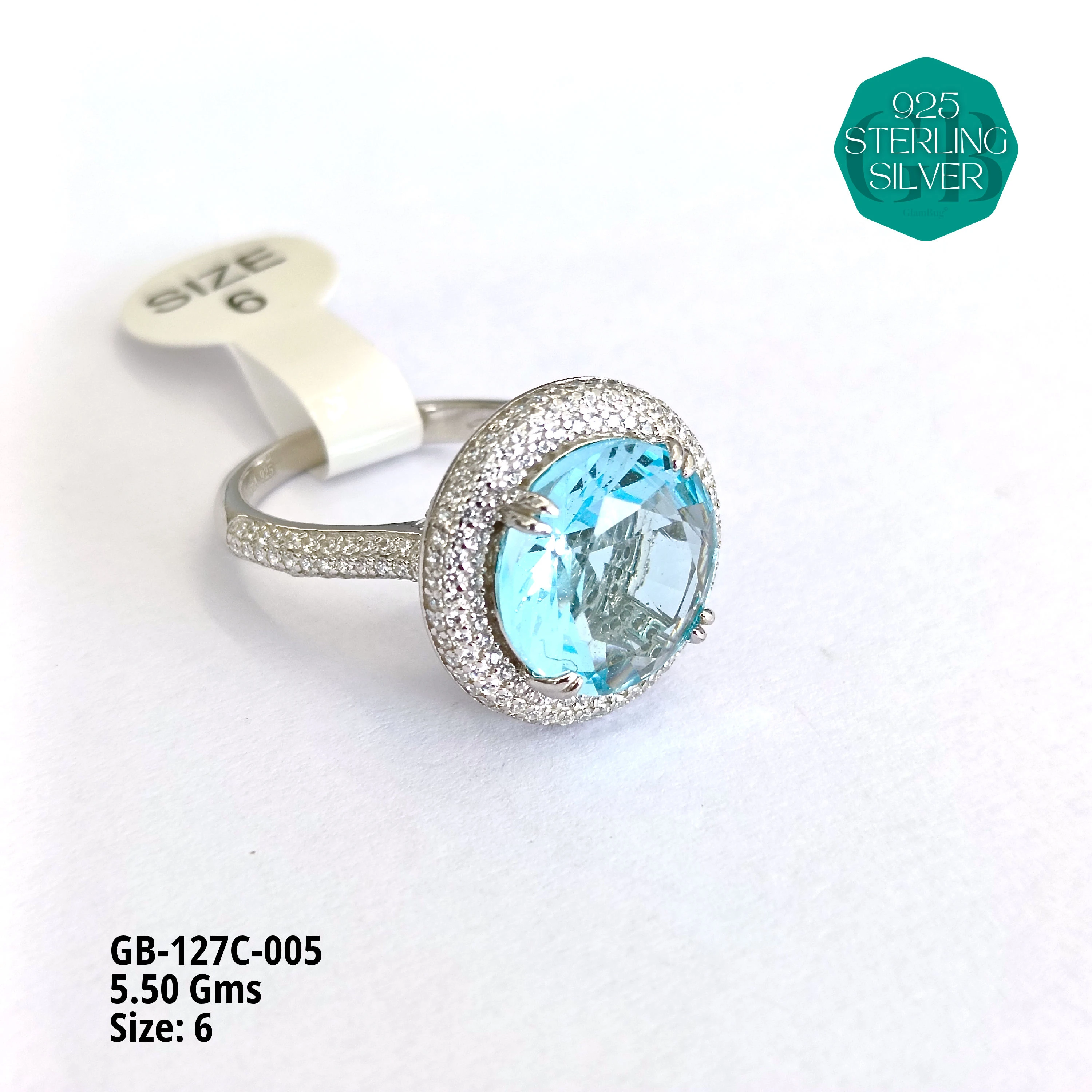 LUXURY - PREMIUM RINGS C - Premium 925 Silver Jewellery - SKU: GB-127C-005 - Hyderabad Silver Importers