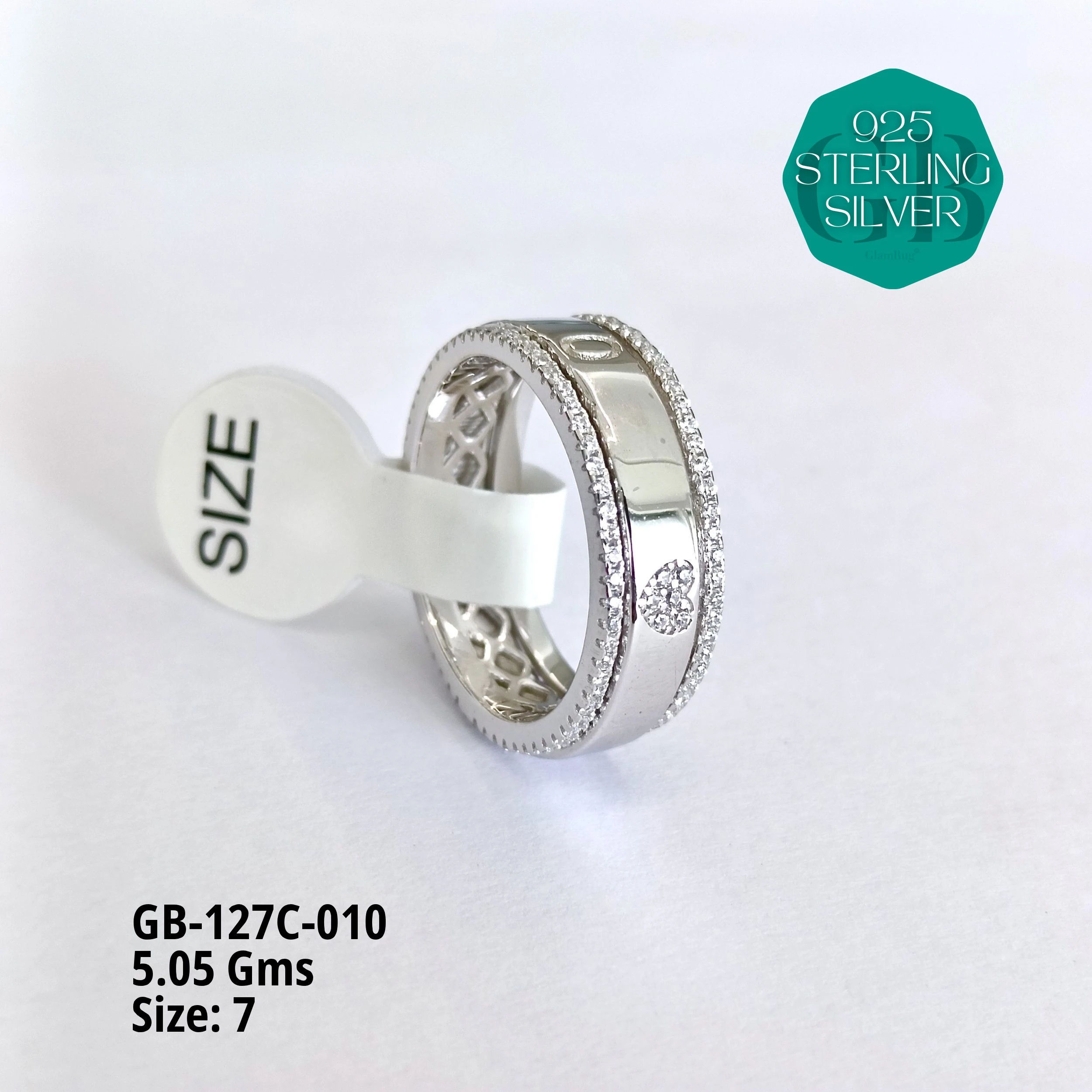 LUXURY - PREMIUM RINGS C - Premium 925 Silver Jewellery - SKU: GB-127C-010 - Hyderabad Silver Importers