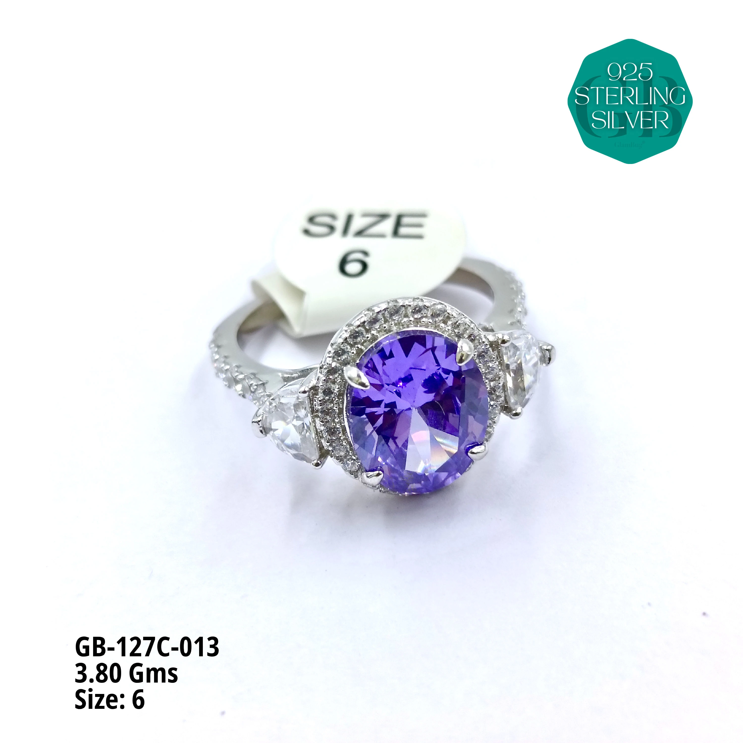 LUXURY - PREMIUM RINGS C - Premium 925 Silver Jewellery - SKU: GB-127C-013 - Hyderabad Silver Importers