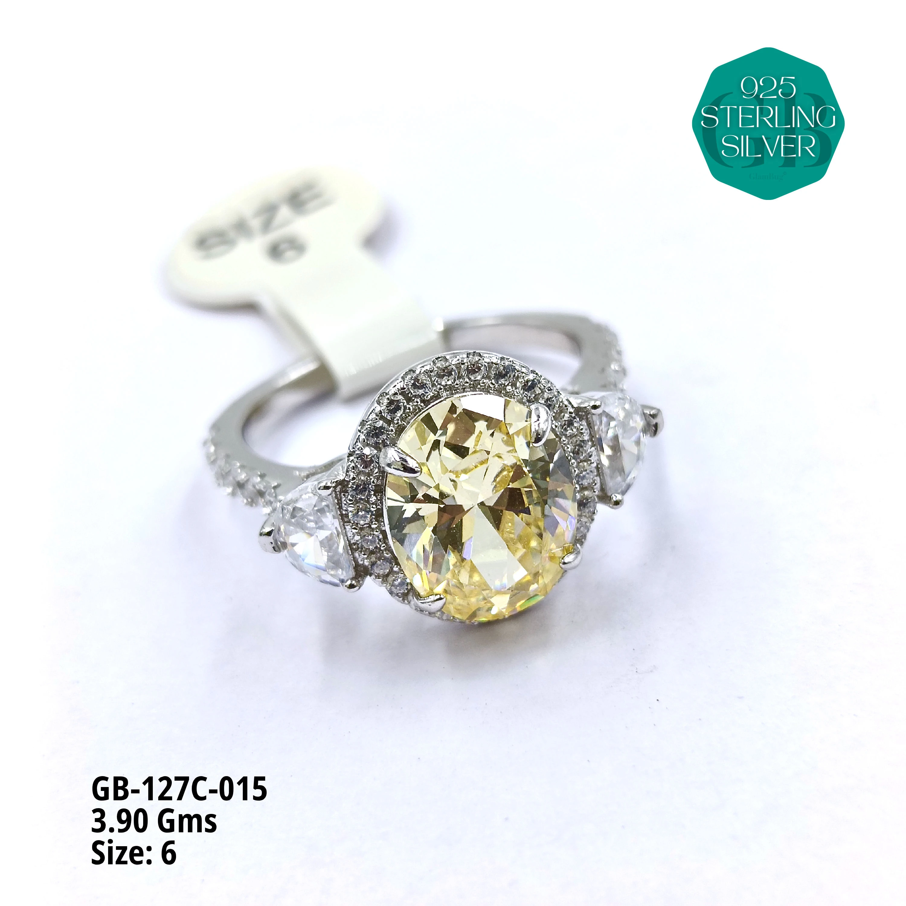 LUXURY - PREMIUM RINGS C - Premium 925 Silver Jewellery - SKU: GB-127C-015 - Hyderabad Silver Importers