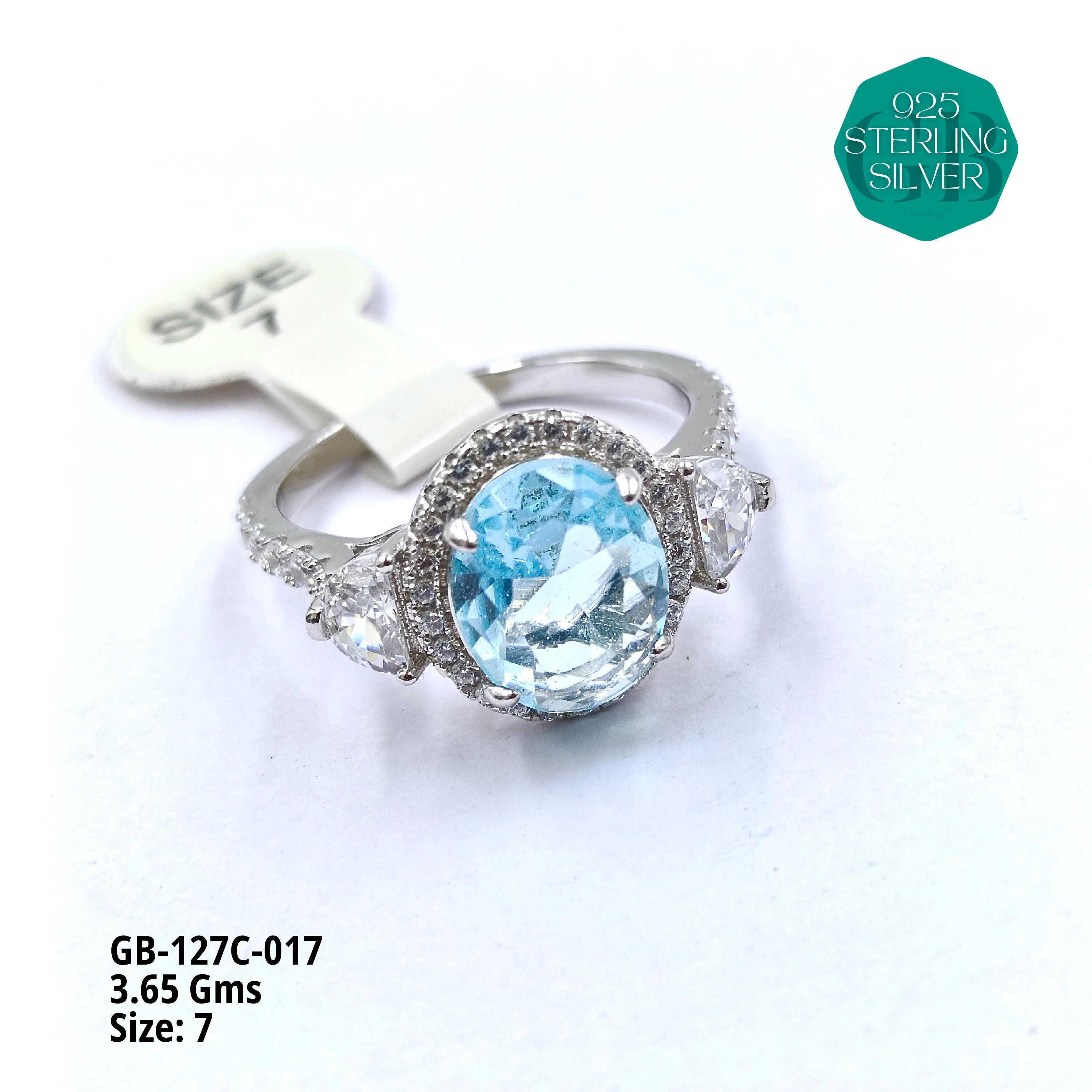 LUXURY - PREMIUM RINGS C - Premium 925 Silver Jewellery - SKU: GB-127C-017 - Hyderabad Silver Importers