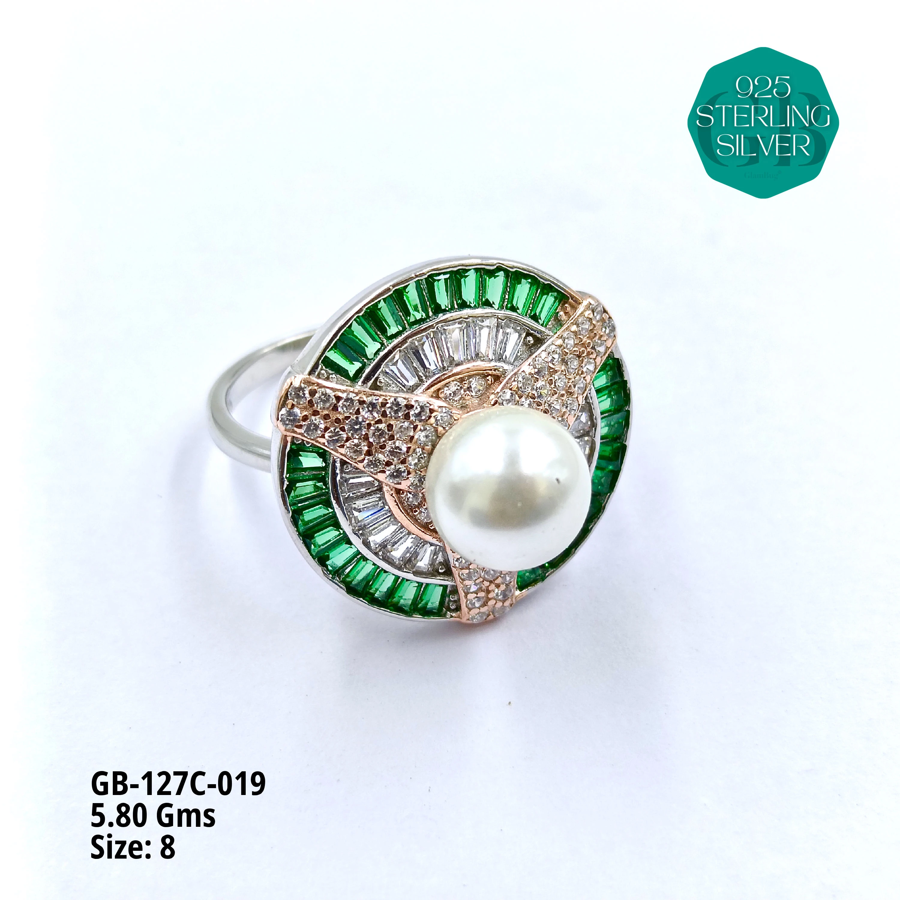 LUXURY - PREMIUM RINGS C - Premium 925 Silver Jewellery - SKU: GB-127C-019 - Hyderabad Silver Importers