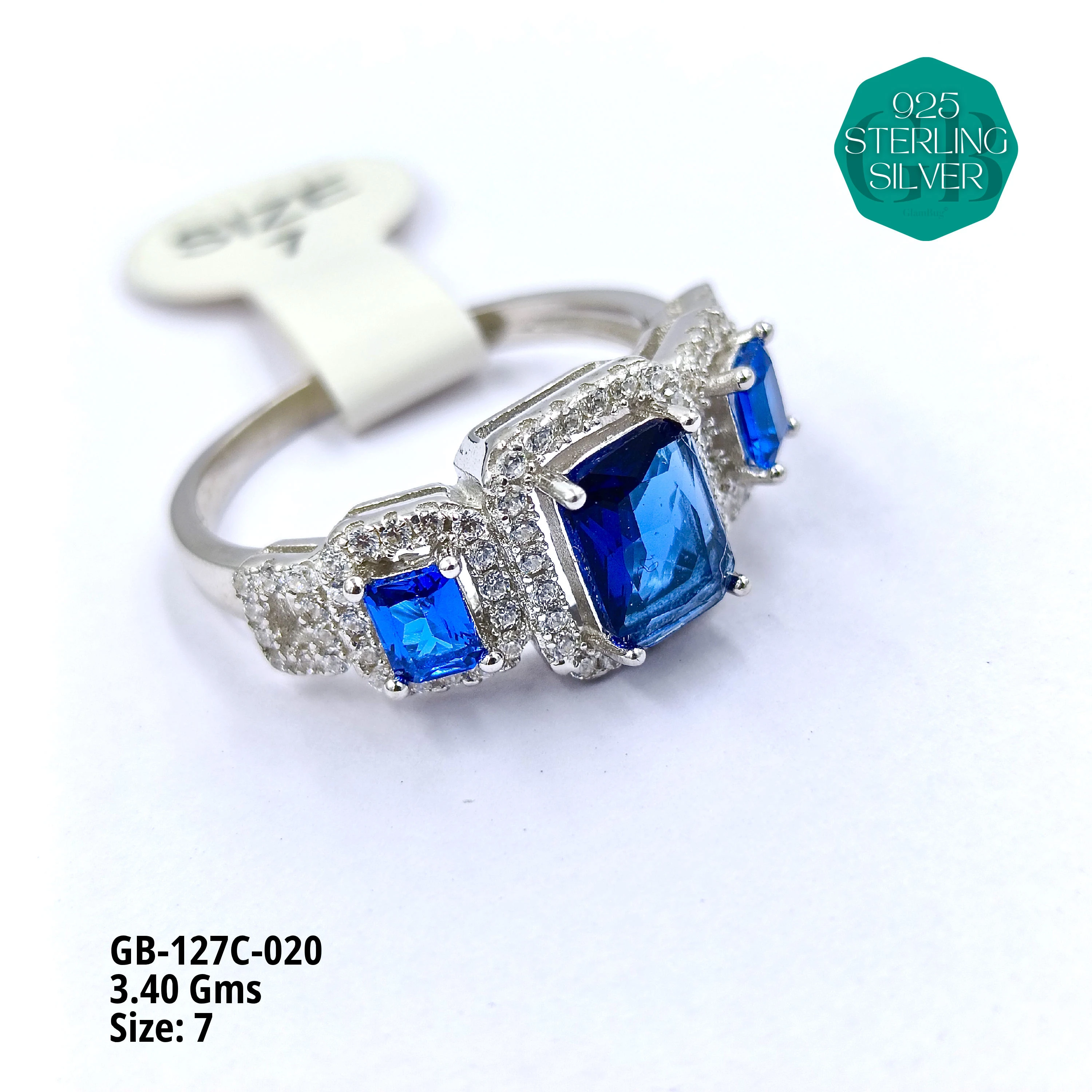 LUXURY - PREMIUM RINGS C - Premium 925 Silver Jewellery - SKU: GB-127C-020 - Hyderabad Silver Importers