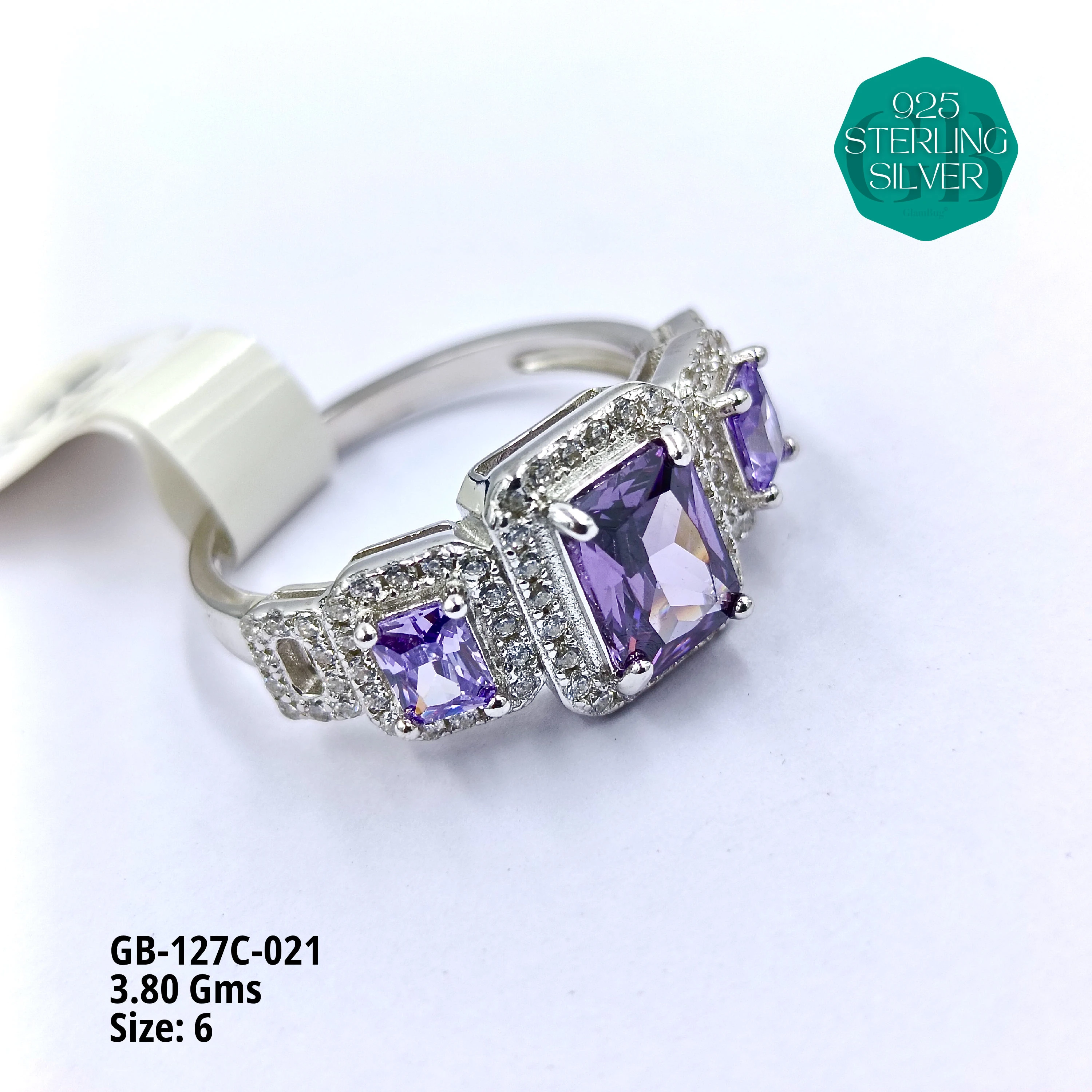 LUXURY - PREMIUM RINGS C - Premium 925 Silver Jewellery - SKU: GB-127C-021 - Hyderabad Silver Importers