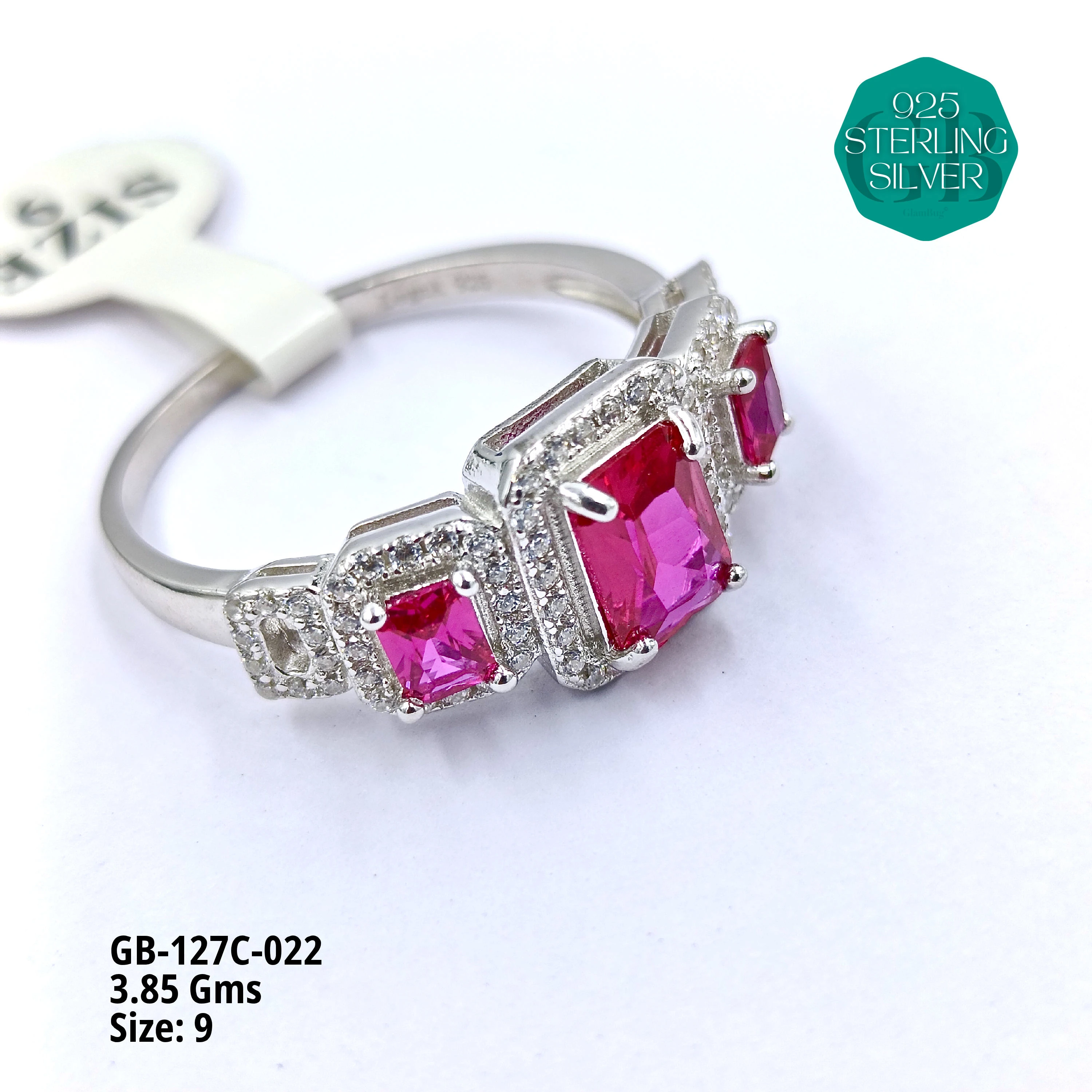 LUXURY - PREMIUM RINGS C - Premium 925 Silver Jewellery - SKU: GB-127C-022 - Hyderabad Silver Importers