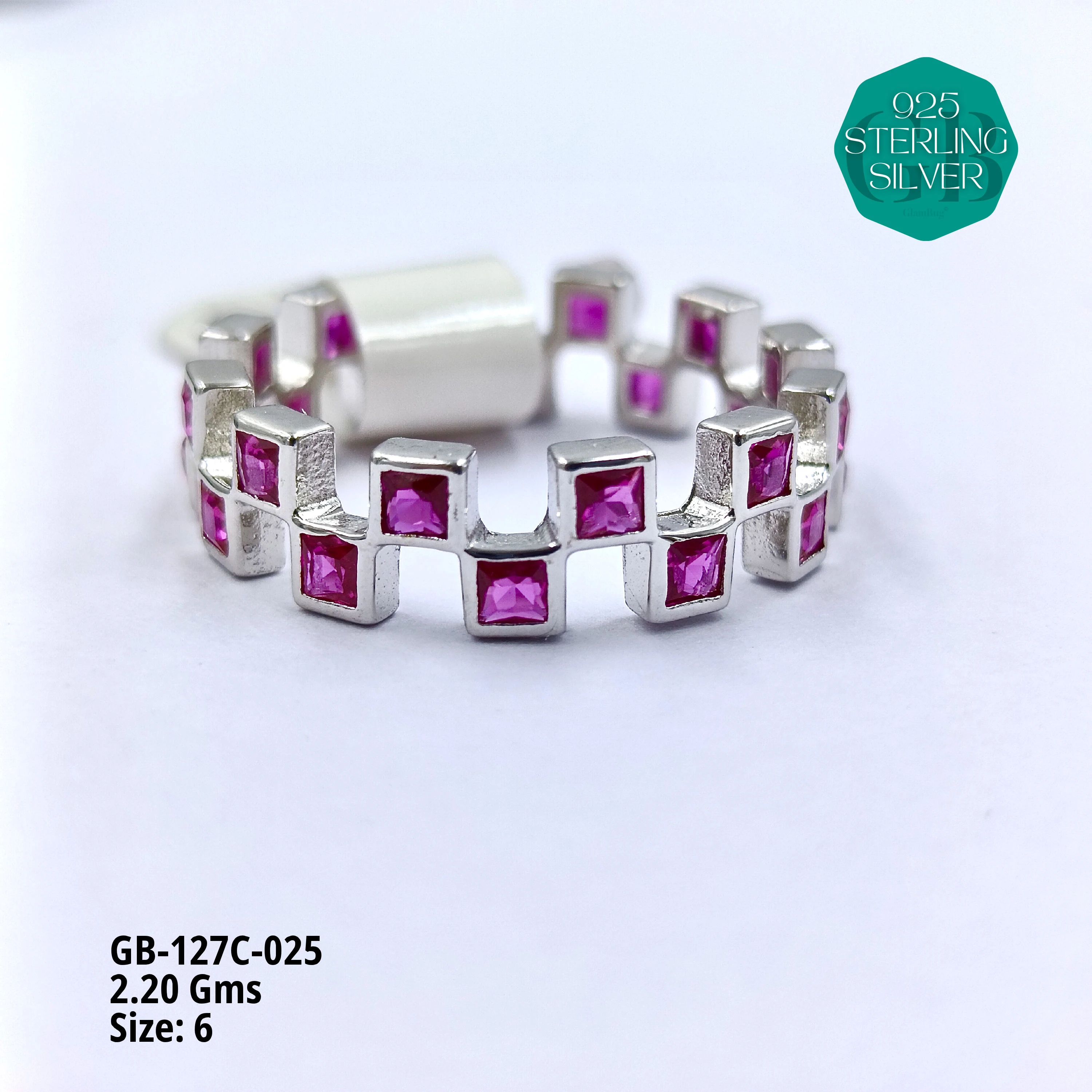 LUXURY - PREMIUM RINGS C - Premium 925 Silver Jewellery - SKU: GB-127C-025 - Hyderabad Silver Importers