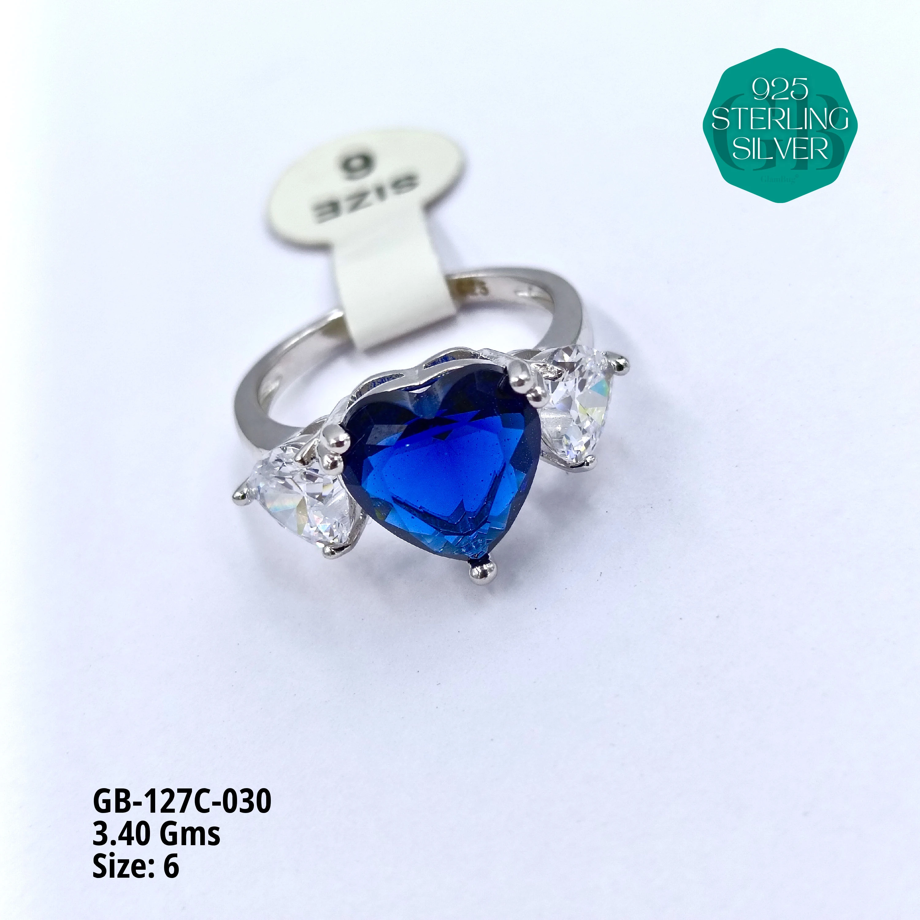 LUXURY - PREMIUM RINGS C - Premium 925 Silver Jewellery - SKU: GB-127C-030 - Hyderabad Silver Importers