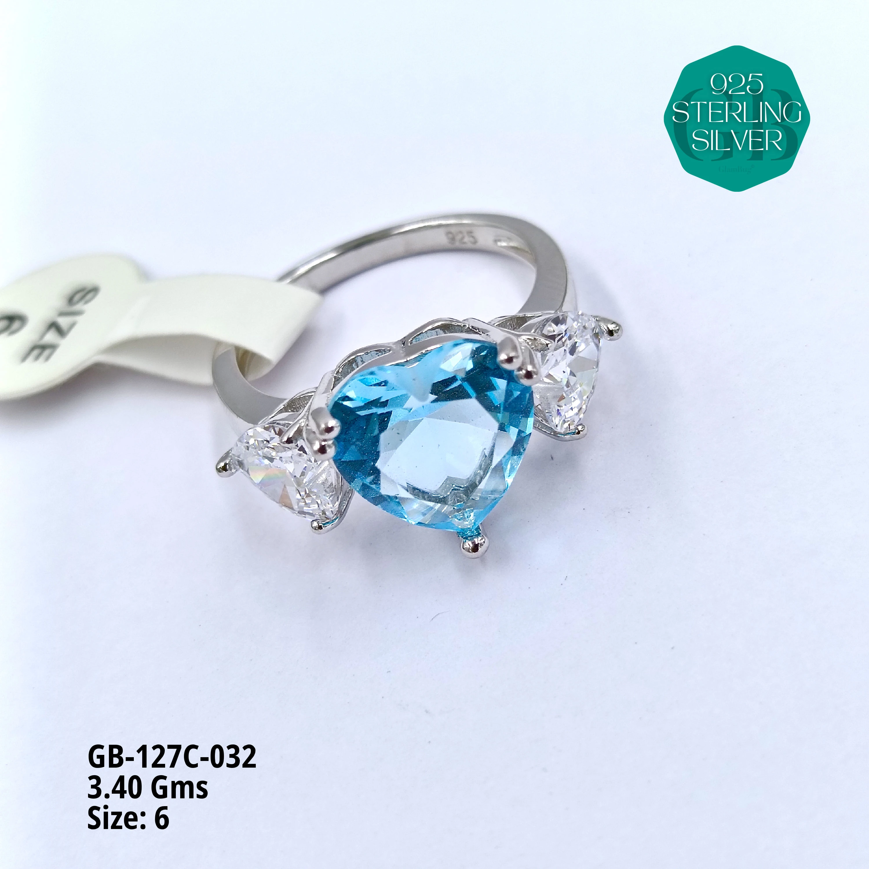 LUXURY - PREMIUM RINGS C - Premium 925 Silver Jewellery - SKU: GB-127C-032 - Hyderabad Silver Importers