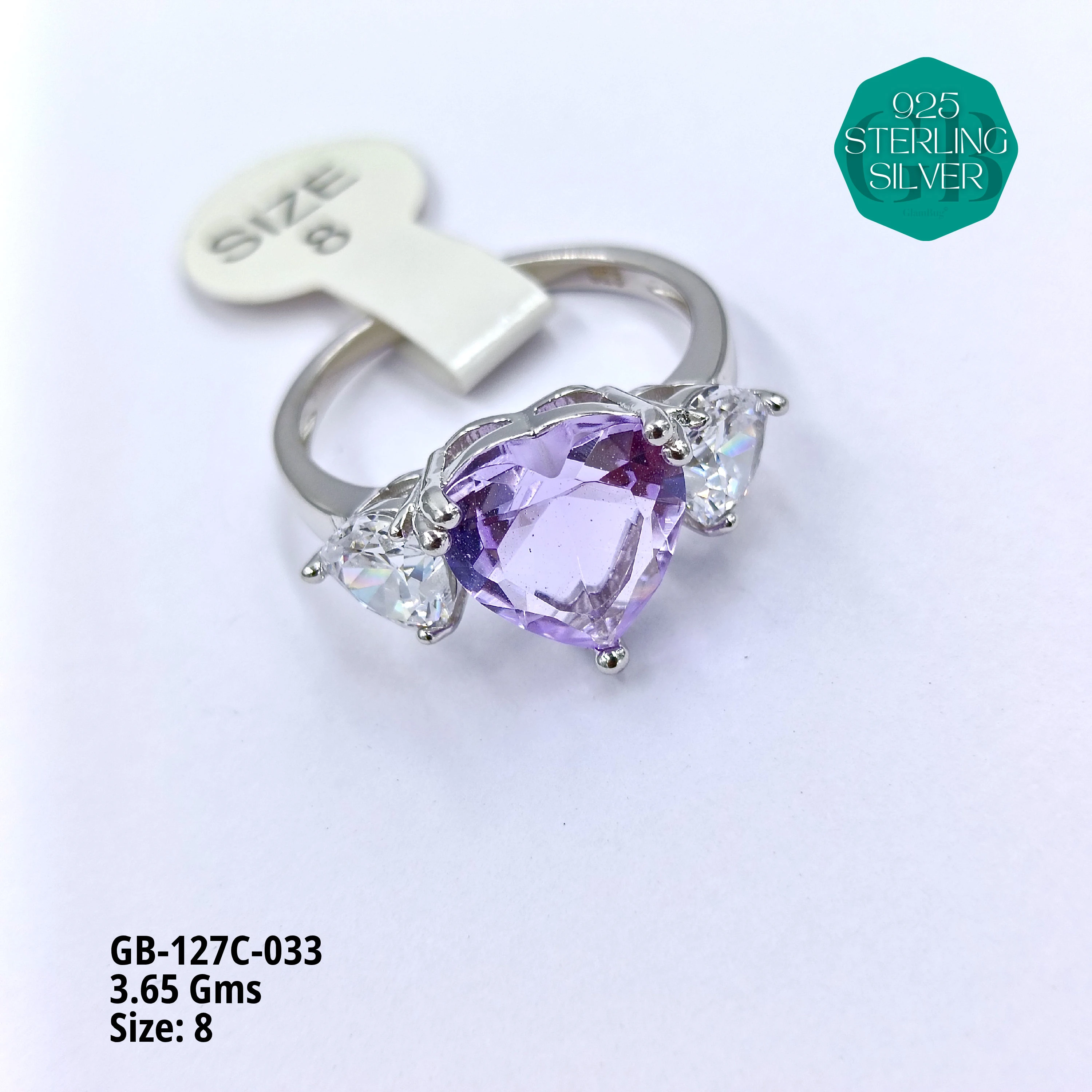 LUXURY - PREMIUM RINGS C - Premium 925 Silver Jewellery - SKU: GB-127C-033 - Hyderabad Silver Importers