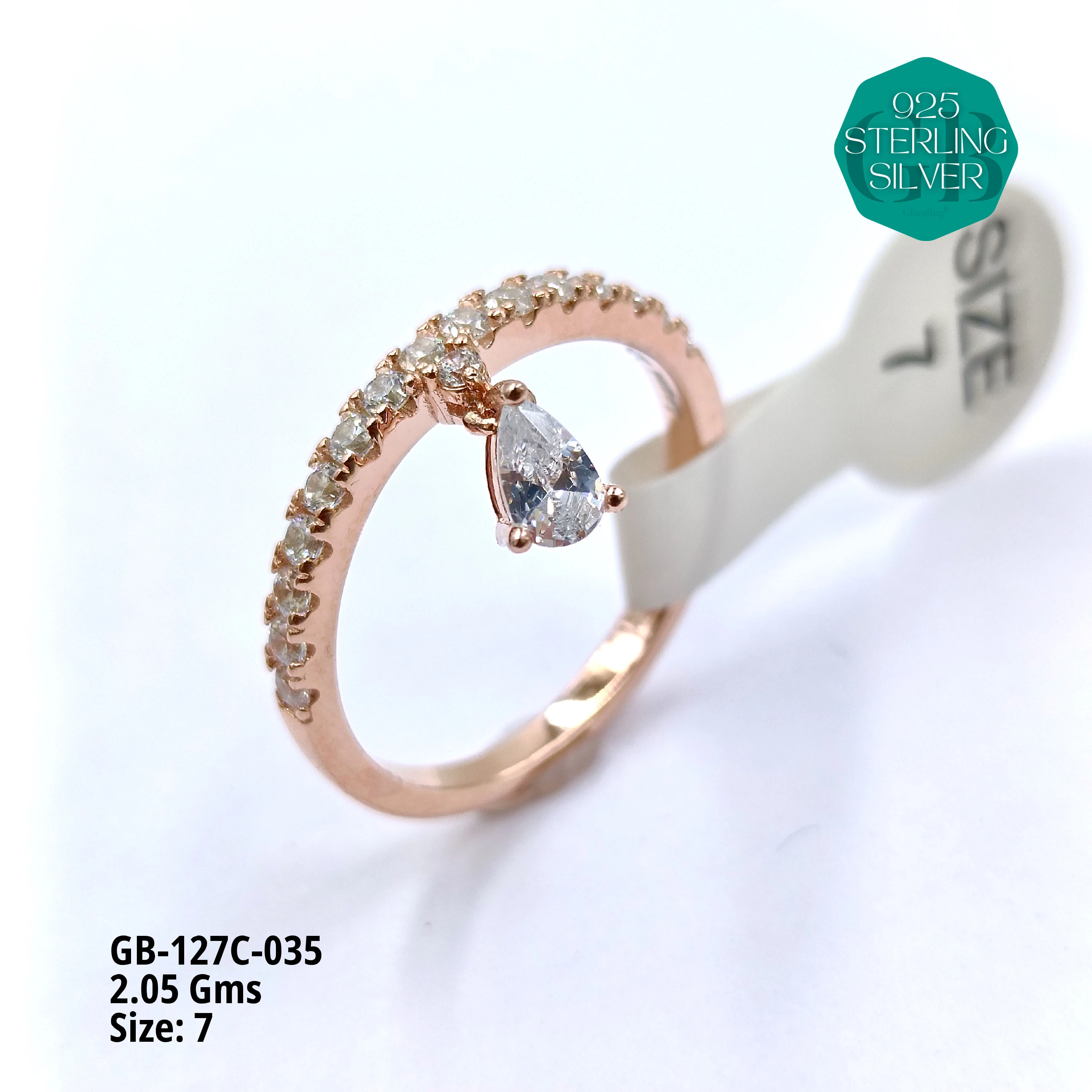 LUXURY - PREMIUM RINGS C - Premium 925 Silver Jewellery - SKU: GB-127C-035 - Hyderabad Silver Importers