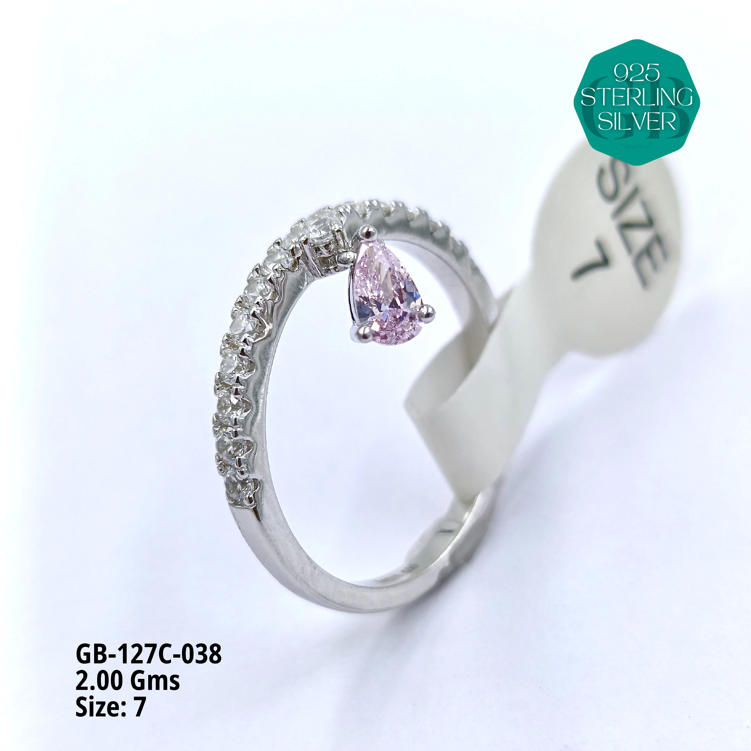 LUXURY - PREMIUM RINGS C - Premium 925 Silver Jewellery - SKU: GB-127C-038 - Hyderabad Silver Importers