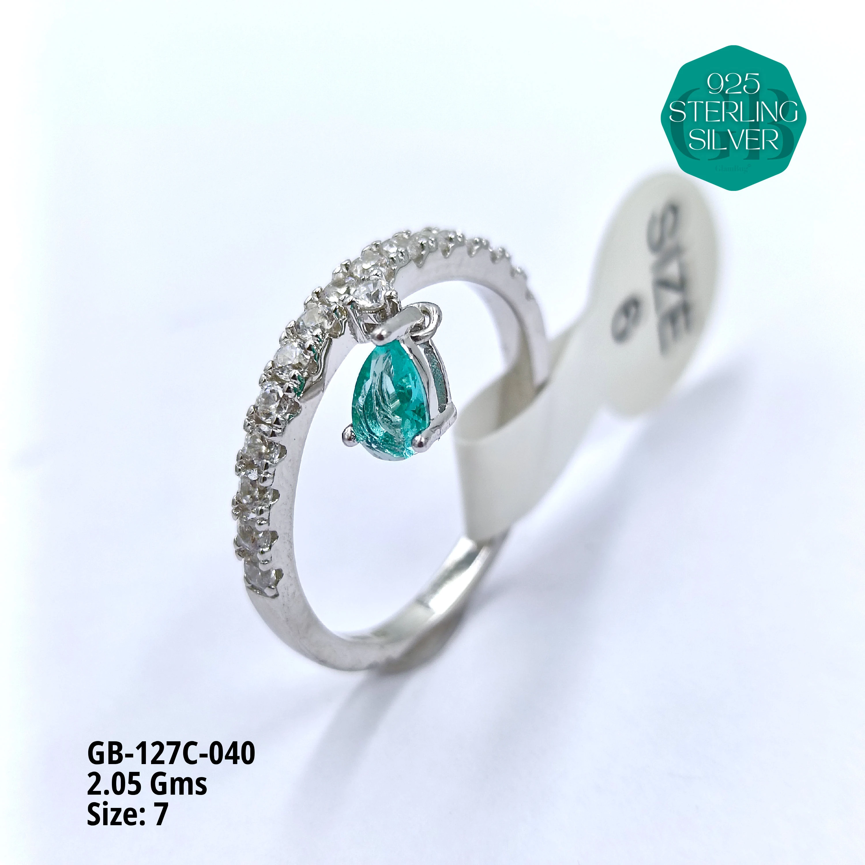 LUXURY - PREMIUM RINGS C - Premium 925 Silver Jewellery - SKU: GB-127C-040 - Hyderabad Silver Importers