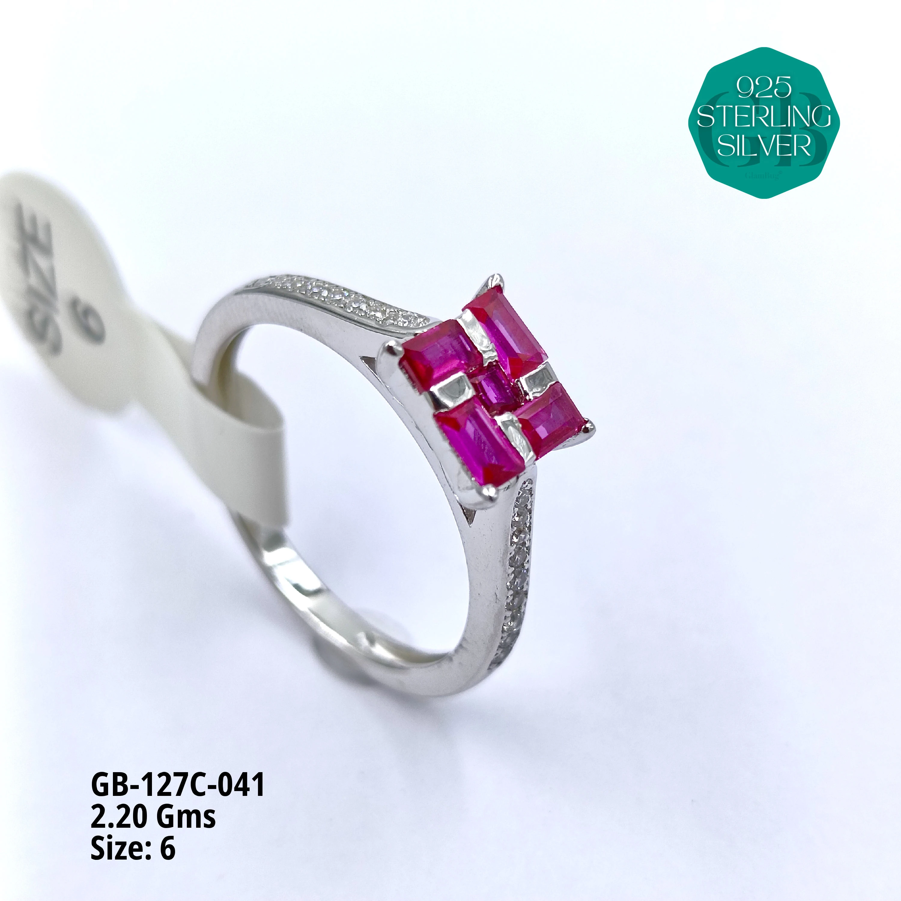 LUXURY - PREMIUM RINGS C - Premium 925 Silver Jewellery - SKU: GB-127C-041 - Hyderabad Silver Importers