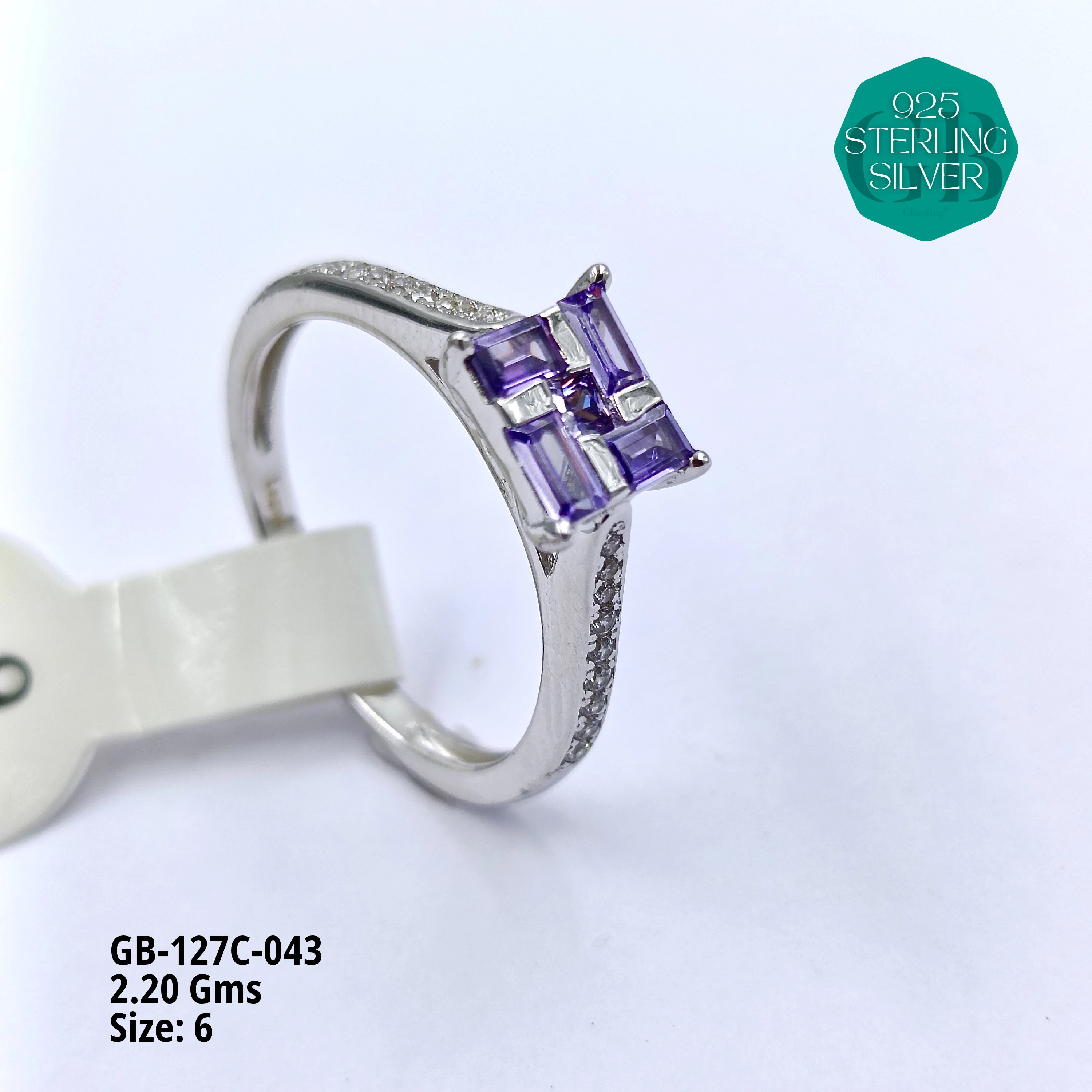 LUXURY - PREMIUM RINGS C - Premium 925 Silver Jewellery - SKU: GB-127C-043 - Hyderabad Silver Importers