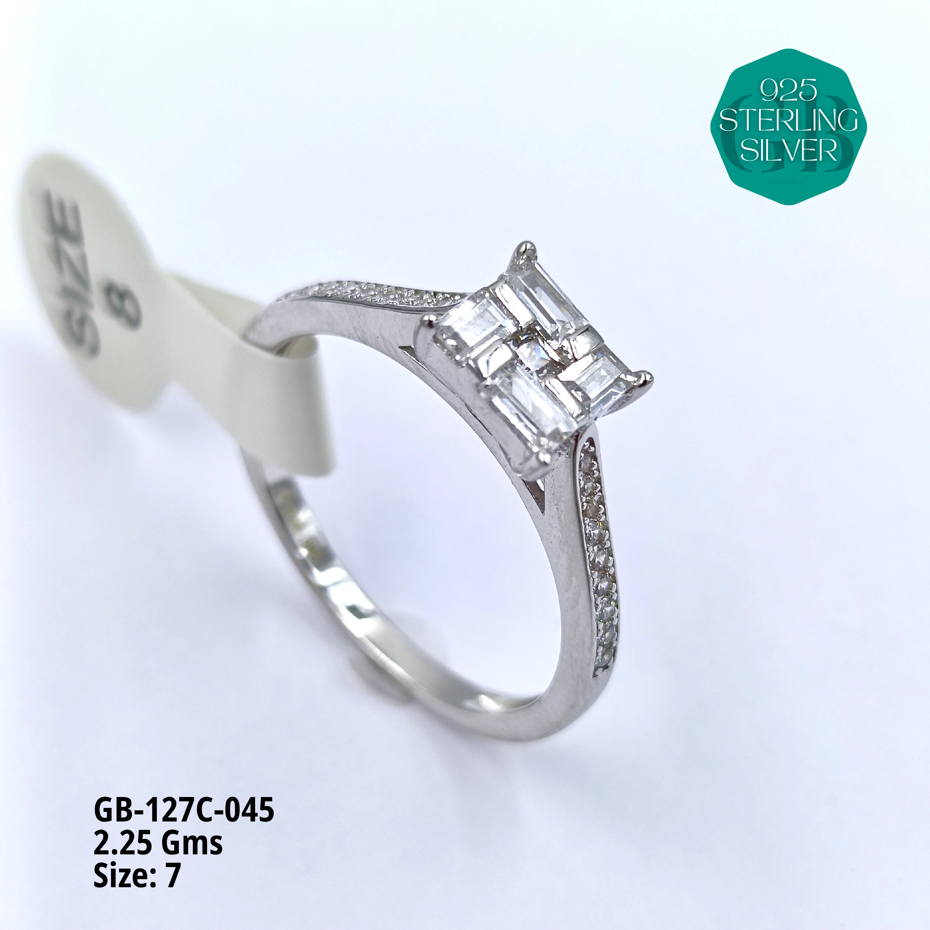 LUXURY - PREMIUM RINGS C - Premium 925 Silver Jewellery - SKU: GB-127C-045 - Hyderabad Silver Importers