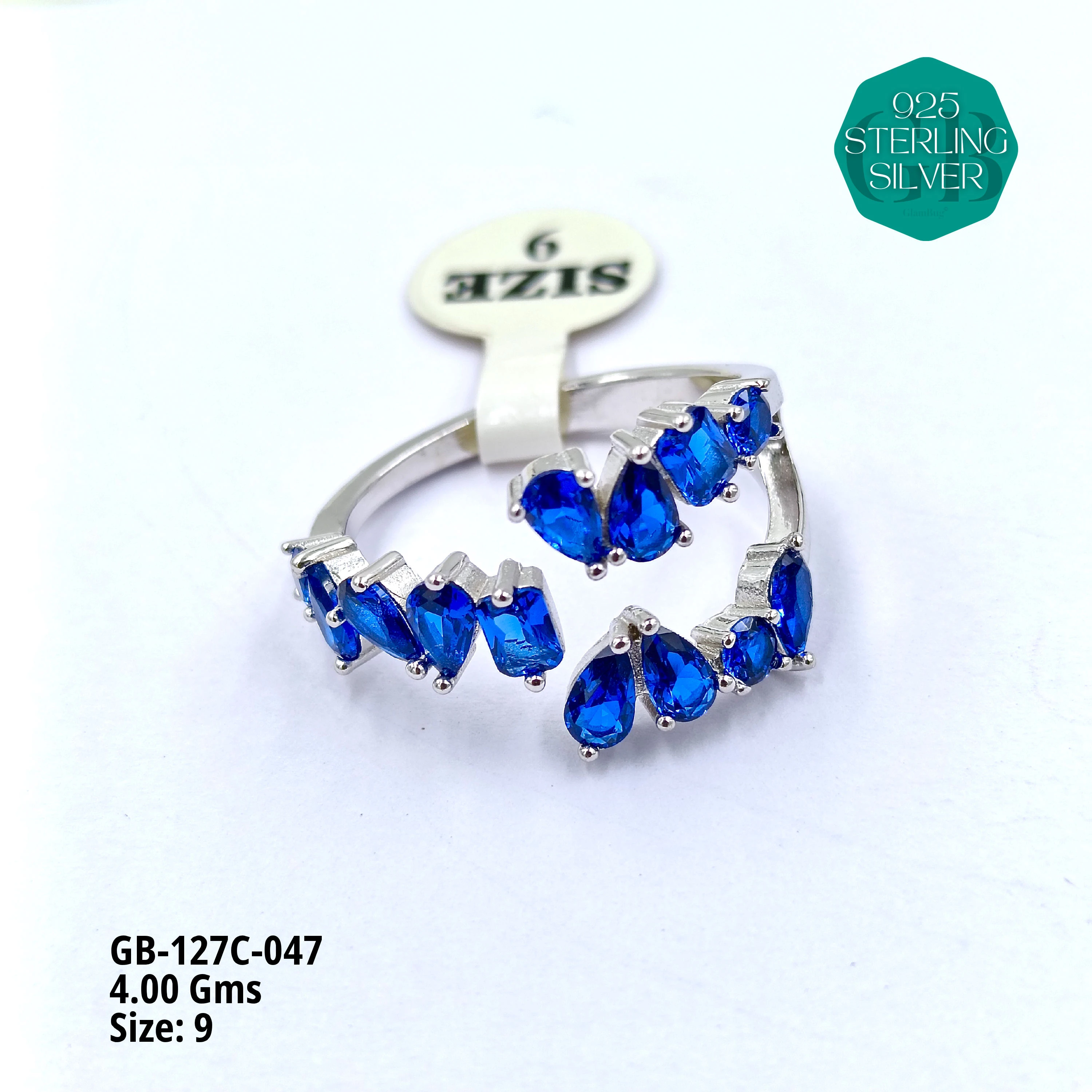 LUXURY - PREMIUM RINGS C - Premium 925 Silver Jewellery - SKU: GB-127C-047 - Hyderabad Silver Importers