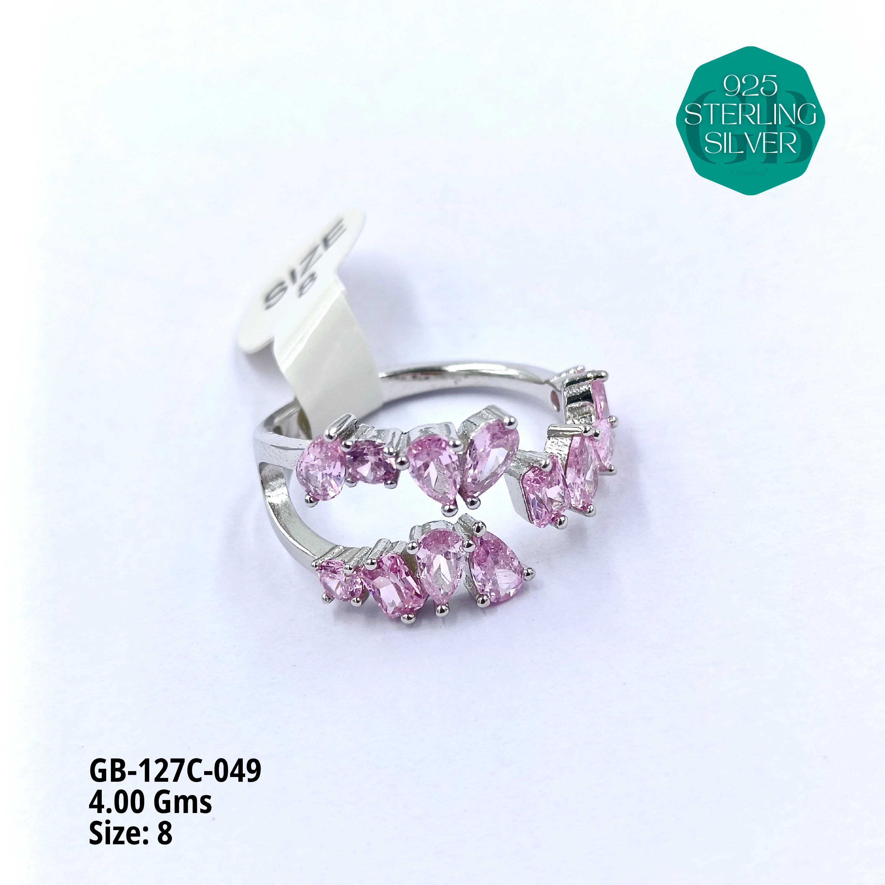 LUXURY - PREMIUM RINGS C - Premium 925 Silver Jewellery - SKU: GB-127C-049 - Hyderabad Silver Importers