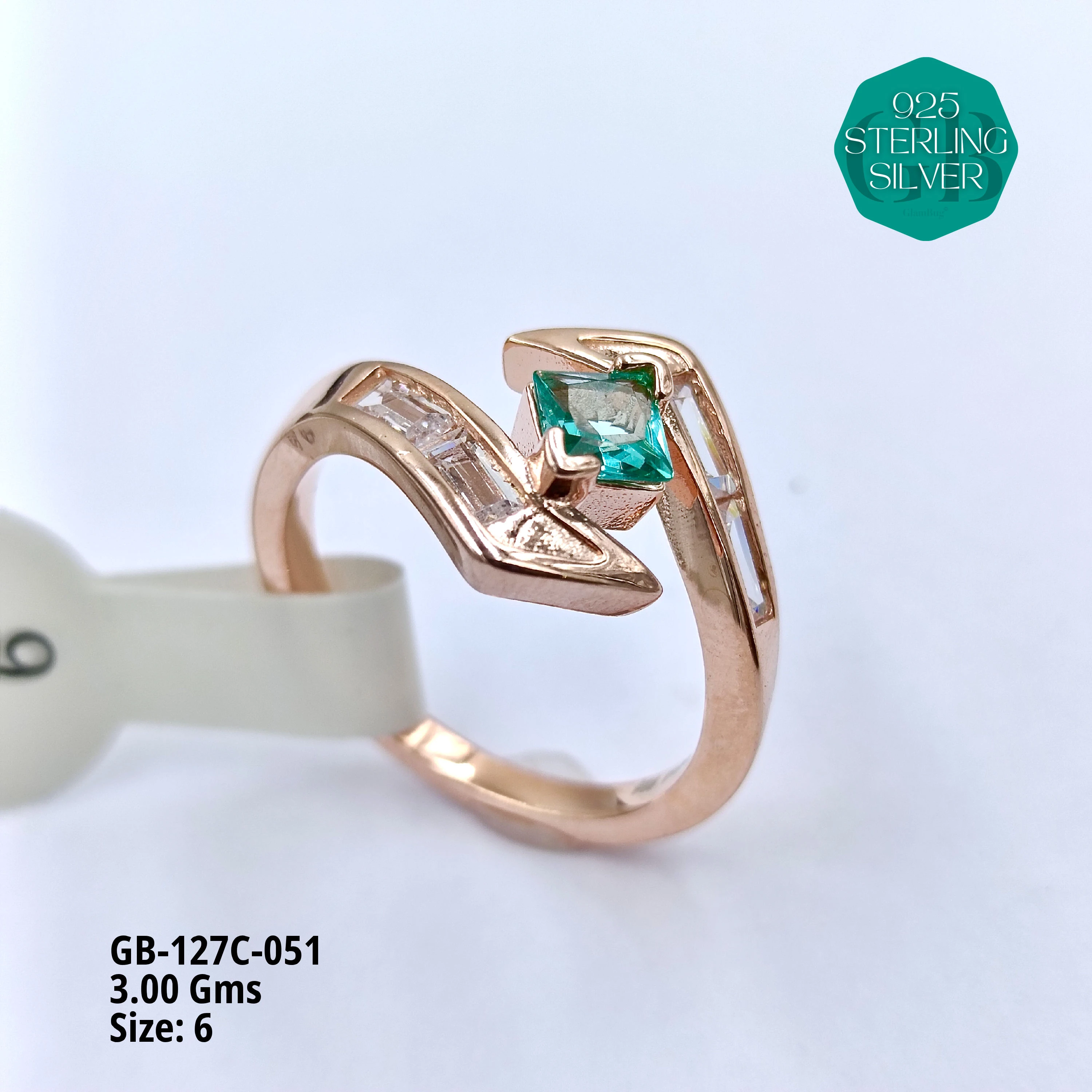 LUXURY - PREMIUM RINGS C - Premium 925 Silver Jewellery - SKU: GB-127C-051 - Hyderabad Silver Importers