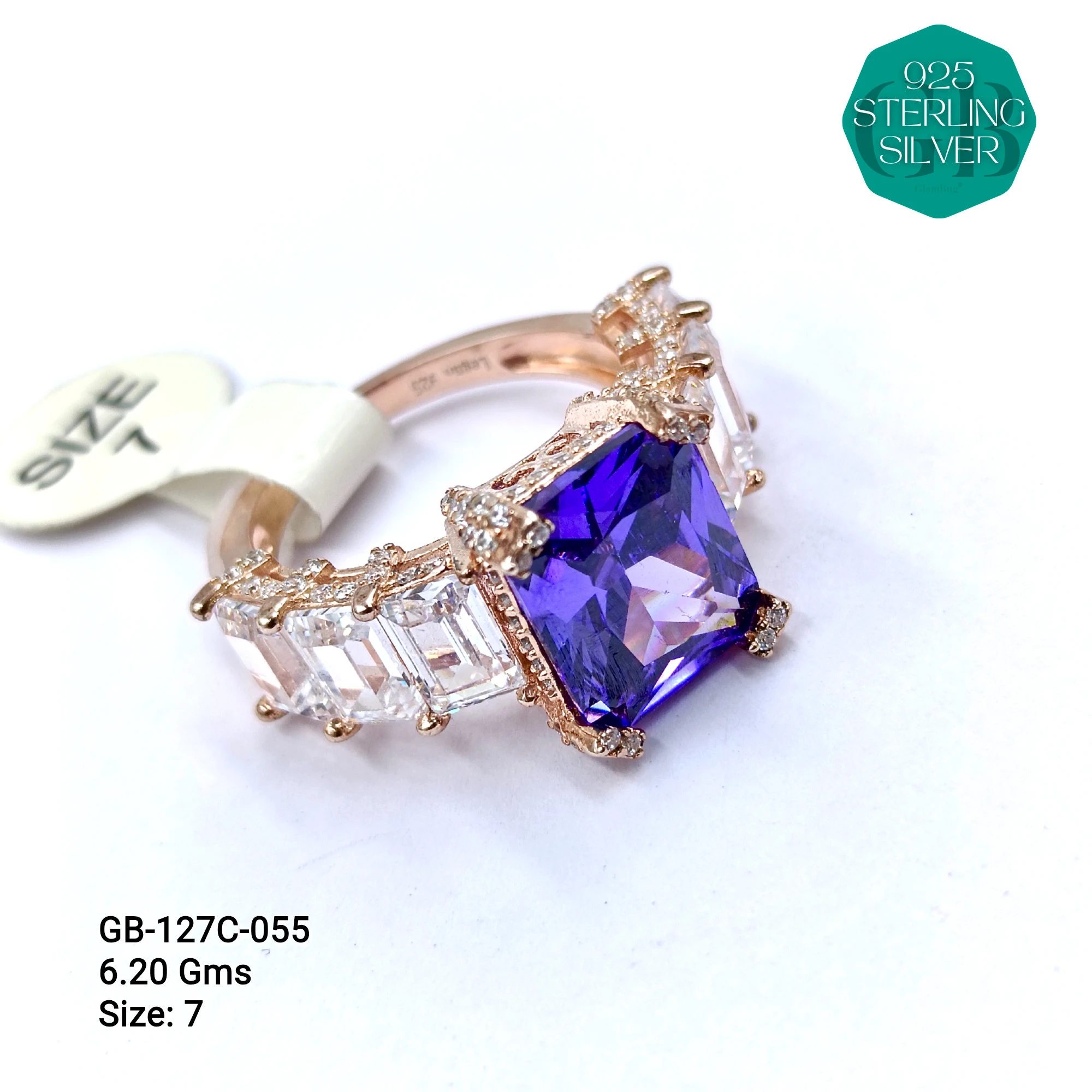 LUXURY - PREMIUM RINGS C - Premium 925 Silver Jewellery - SKU: GB-127C-055 - Hyderabad Silver Importers