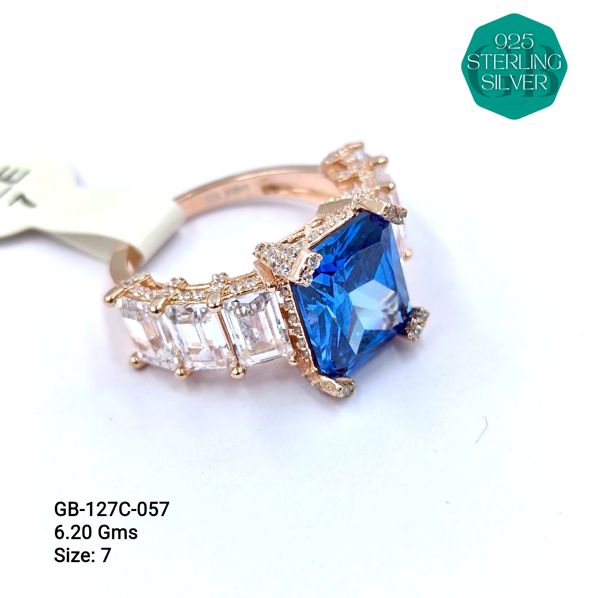 LUXURY - PREMIUM RINGS C - Premium 925 Silver Jewellery - SKU: GB-127C-057 - Hyderabad Silver Importers