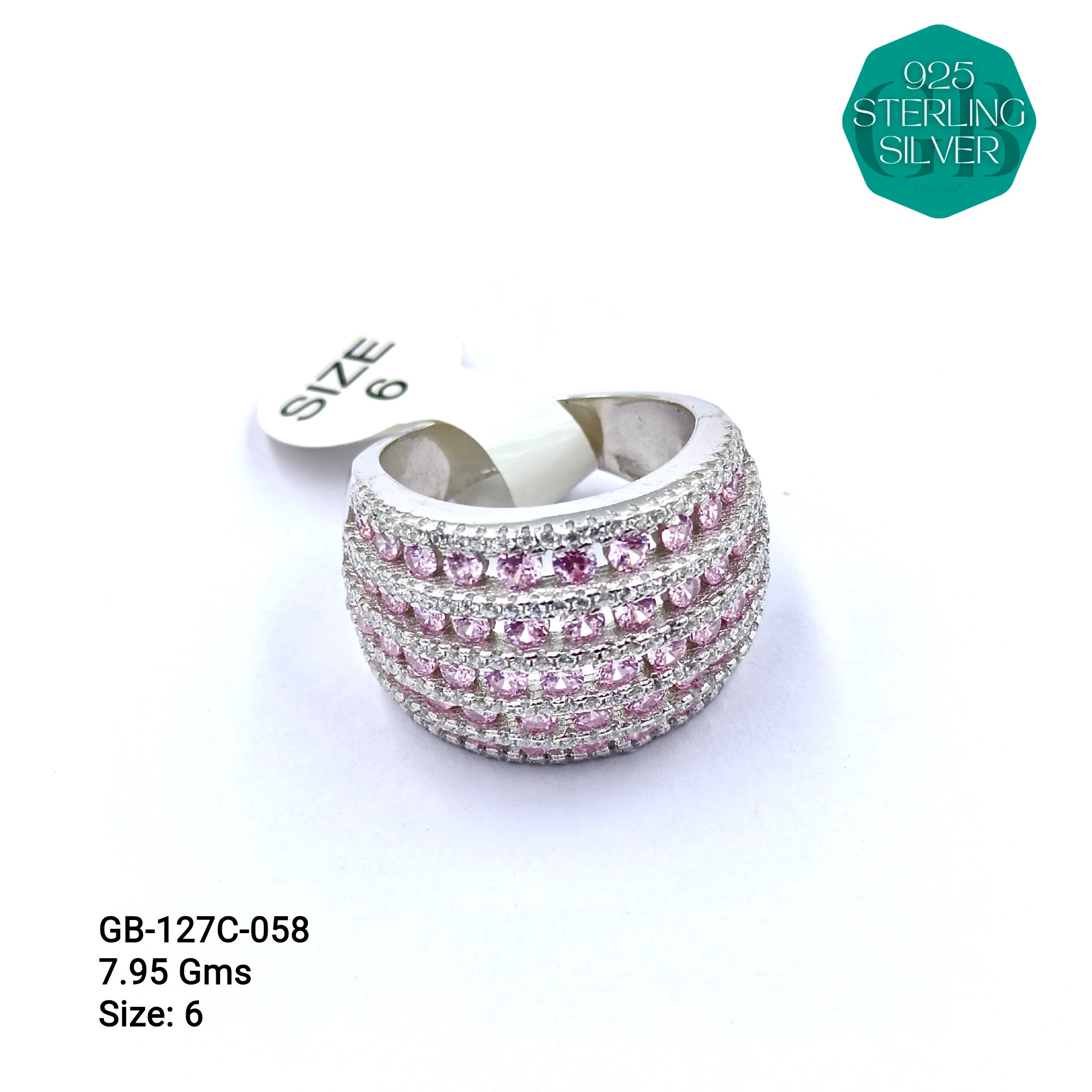 LUXURY - PREMIUM RINGS C - Premium 925 Silver Jewellery - SKU: GB-127C-058 - Hyderabad Silver Importers