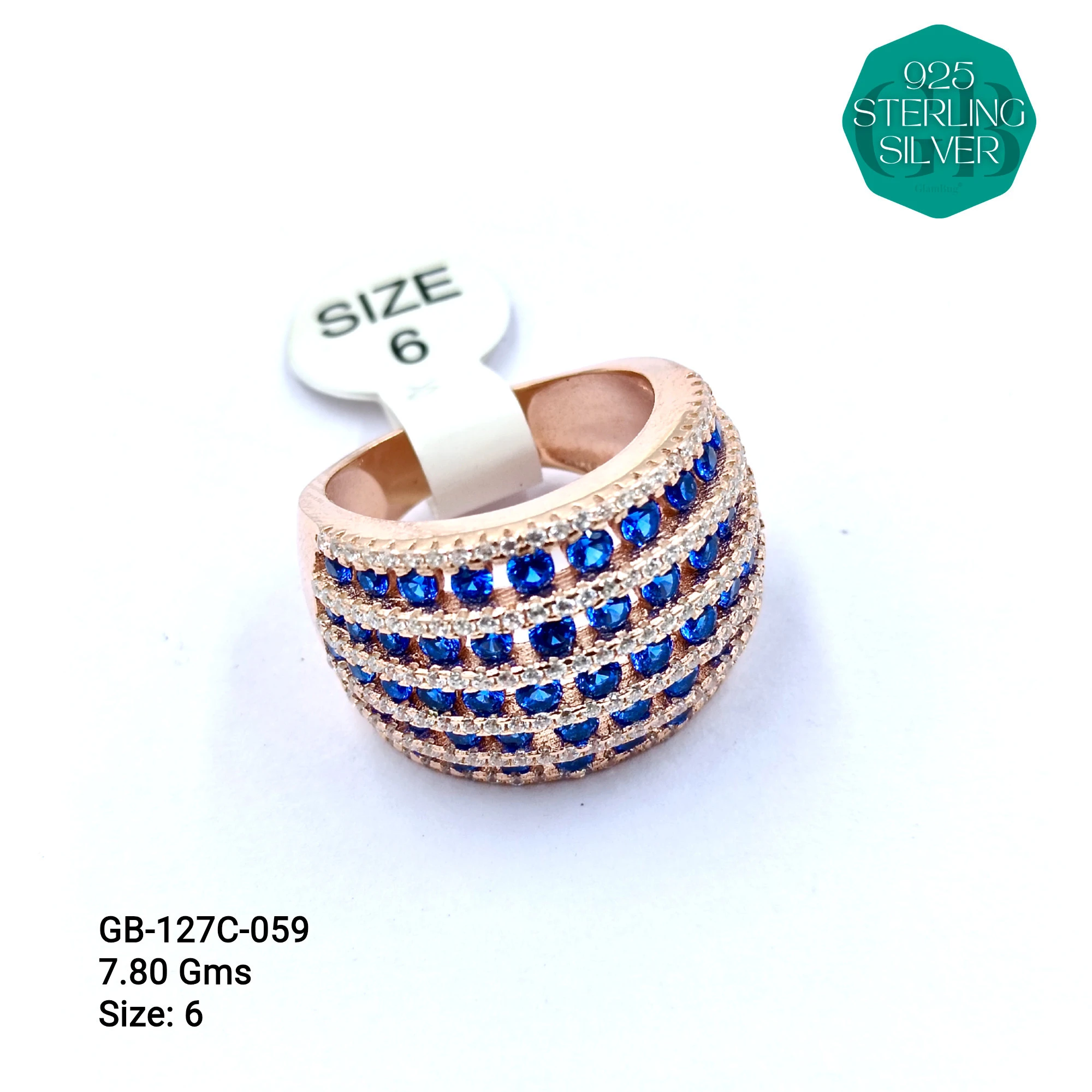 LUXURY - PREMIUM RINGS C - Premium 925 Silver Jewellery - SKU: GB-127C-059 - Hyderabad Silver Importers