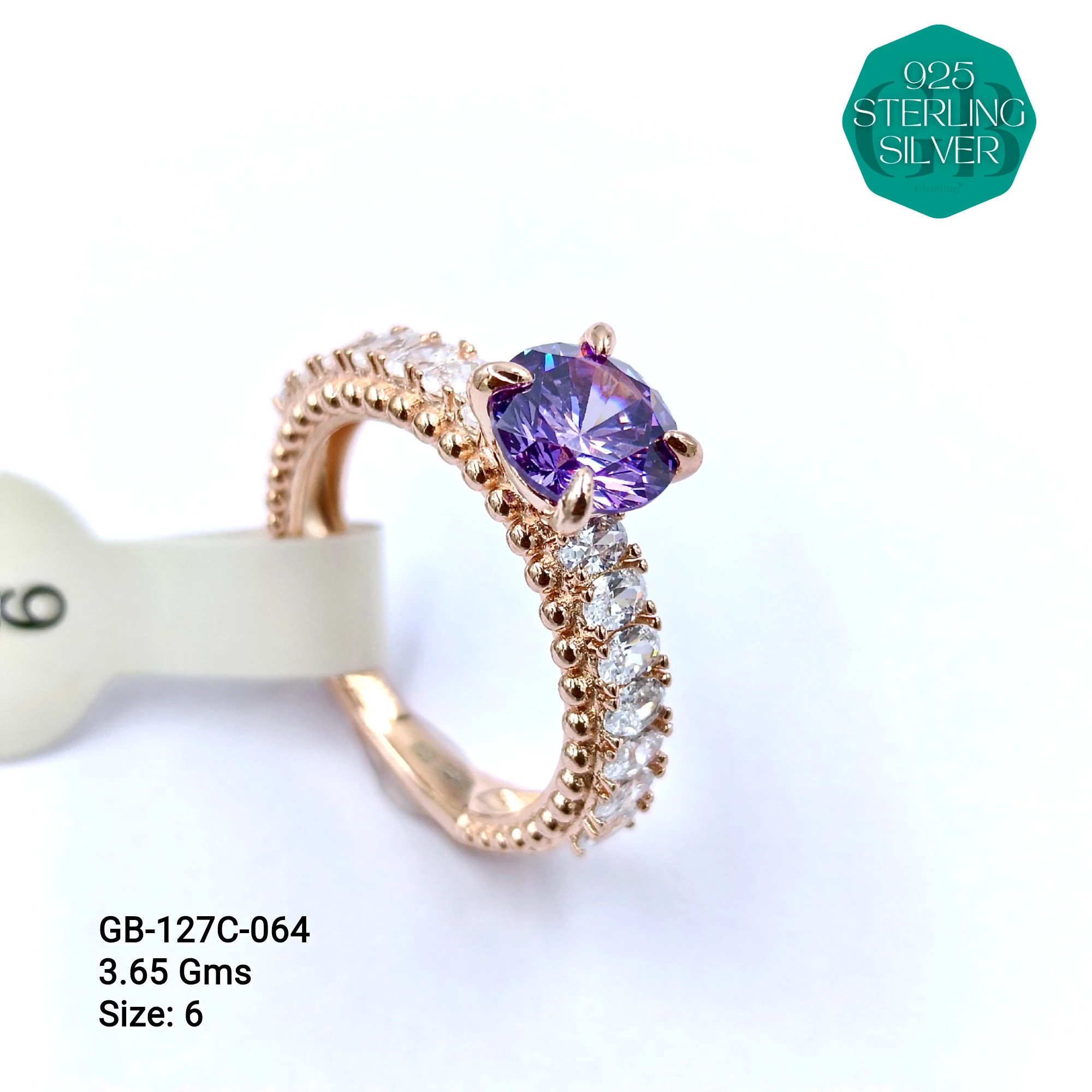 LUXURY - PREMIUM RINGS C - Premium 925 Silver Jewellery - SKU: GB-127C-064 - Hyderabad Silver Importers