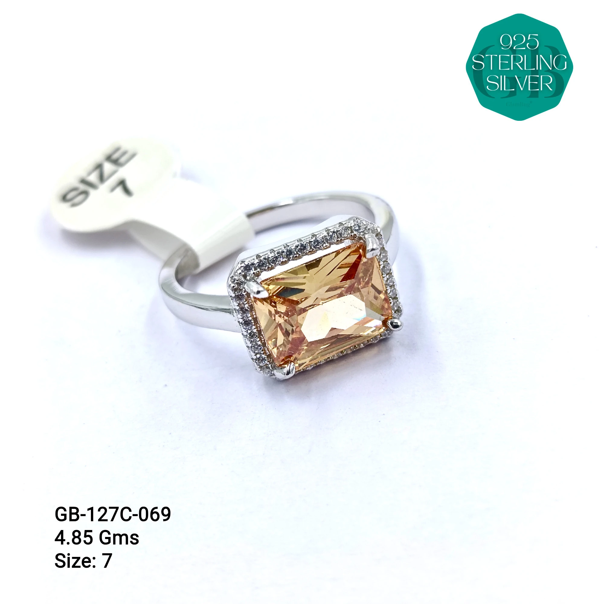 LUXURY - PREMIUM RINGS C - Premium 925 Silver Jewellery - SKU: GB-127C-069 - Hyderabad Silver Importers