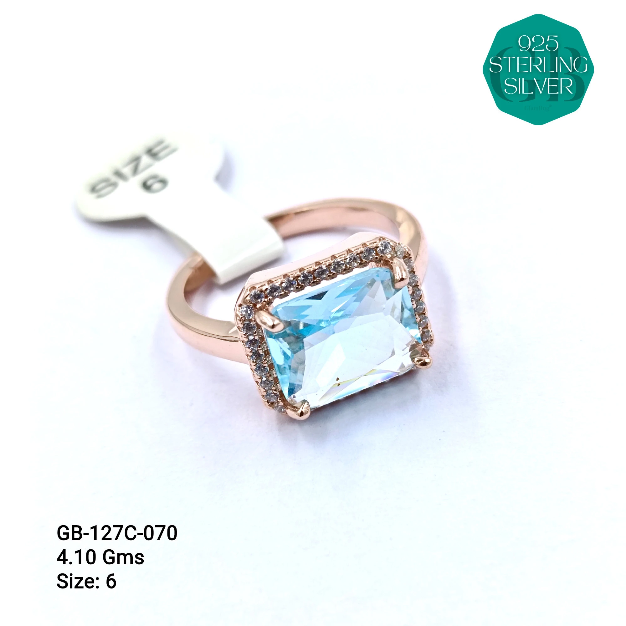 LUXURY - PREMIUM RINGS C - Premium 925 Silver Jewellery - SKU: GB-127C-070 - Hyderabad Silver Importers